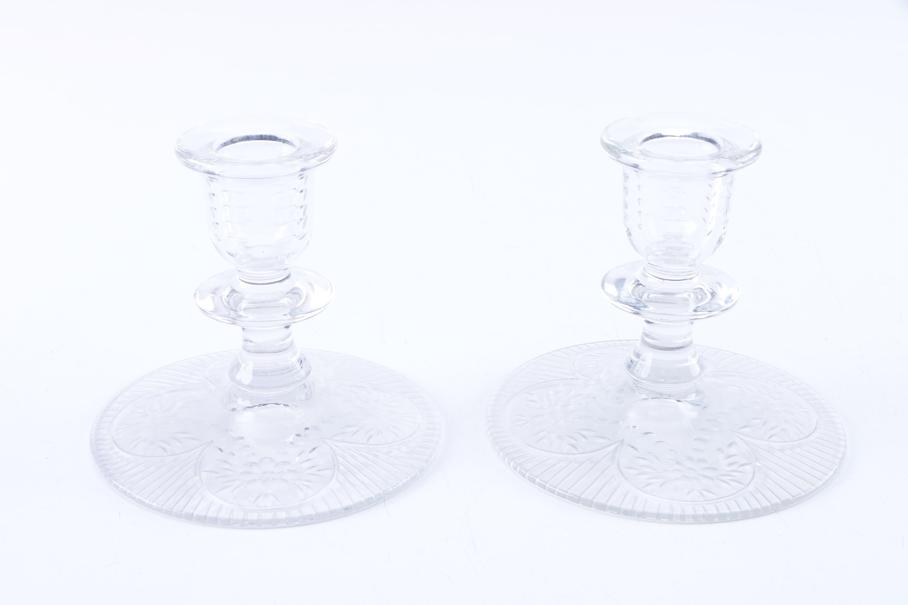 Embossed Glass Lamp and Candle Holder Collection