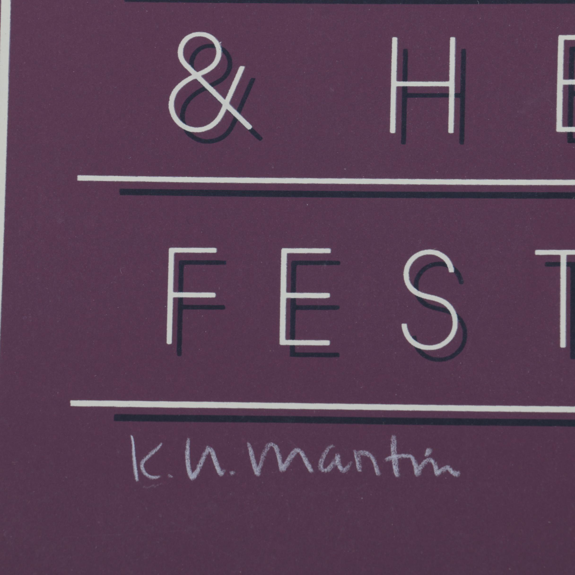 Martin Limited Edition 1981 New Orleans Jazz and Heritage Festival Serigraph