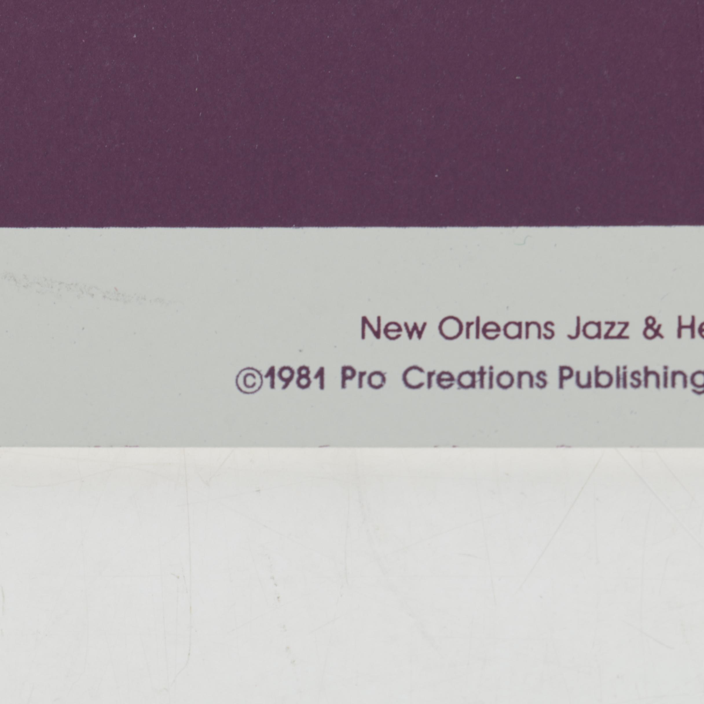 Martin Limited Edition 1981 New Orleans Jazz and Heritage Festival Serigraph