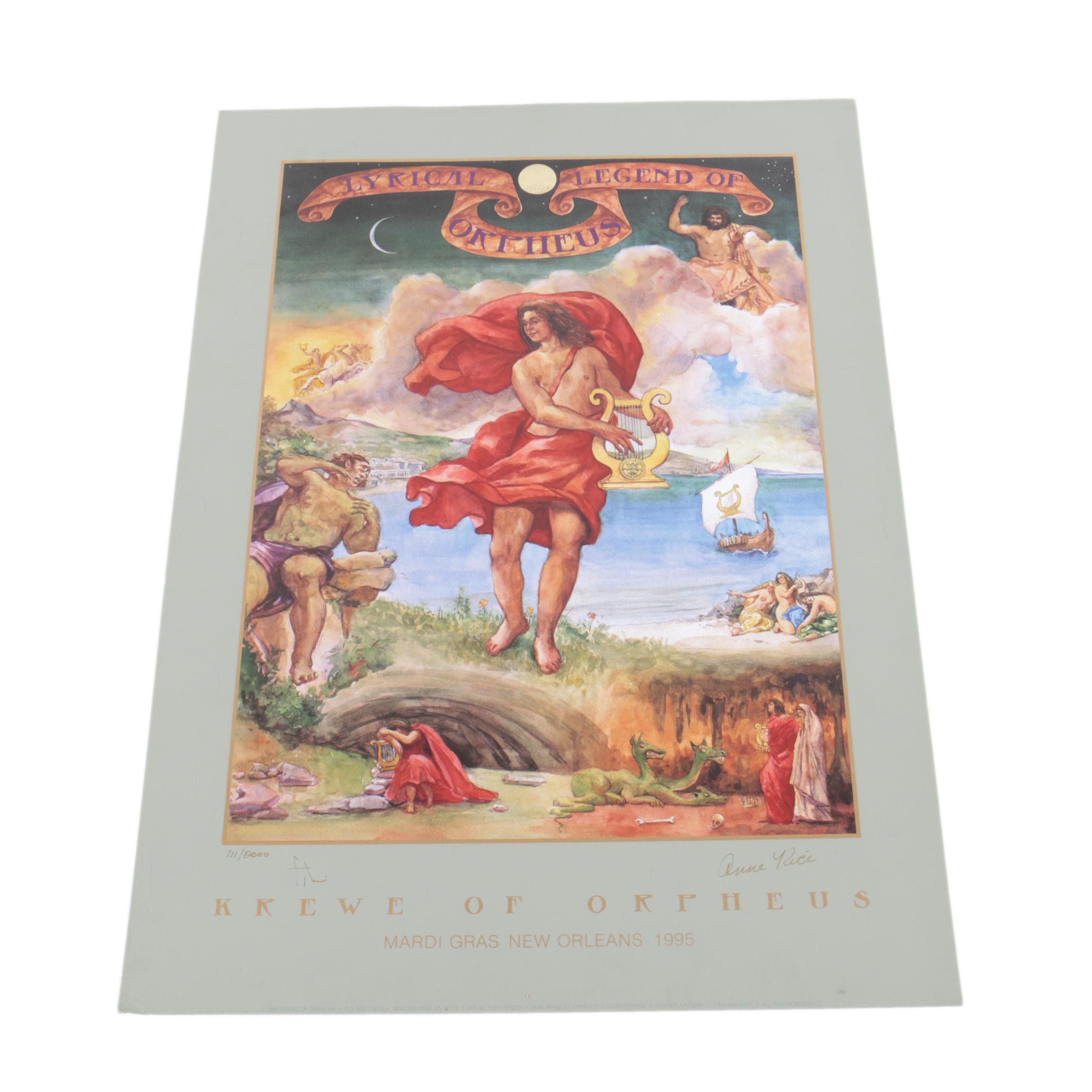 Anne Rice Limited Edition Krewe of Orpheus Poster