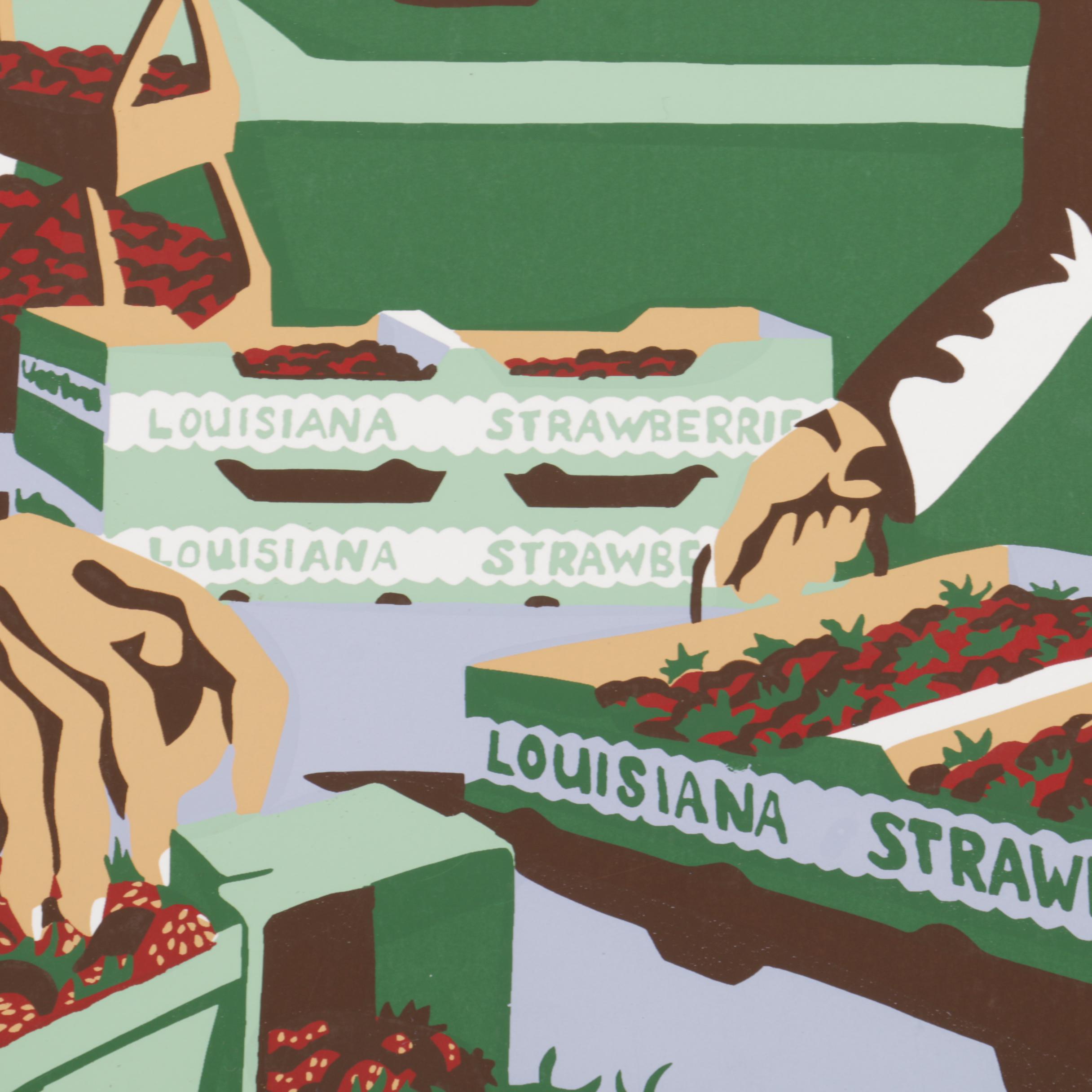 Robertson Limited Edition 1983 Ponchatoula Strawberry Festival Serigraph Poster