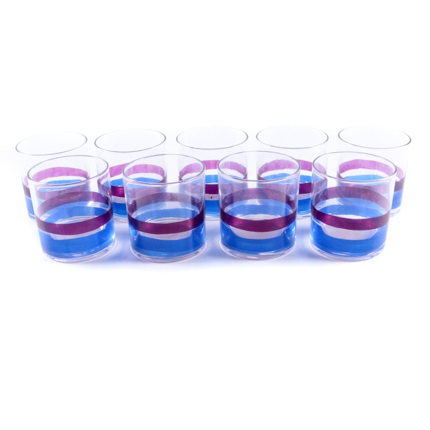 Blue and Purple Striped Rocks Glasses