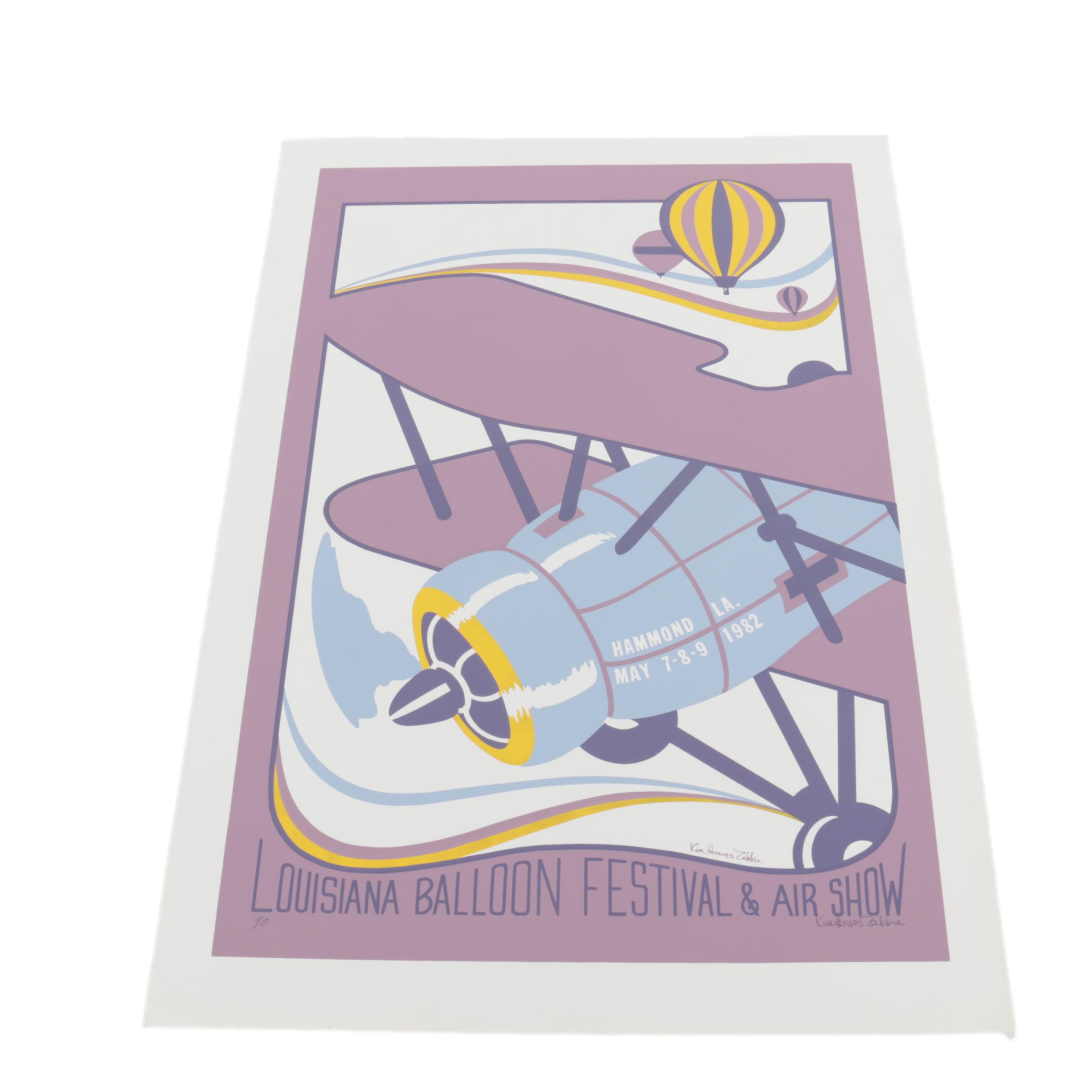 Limited Edition 1982 Louisiana Balloon Festival & Air Show Serigraph Poster