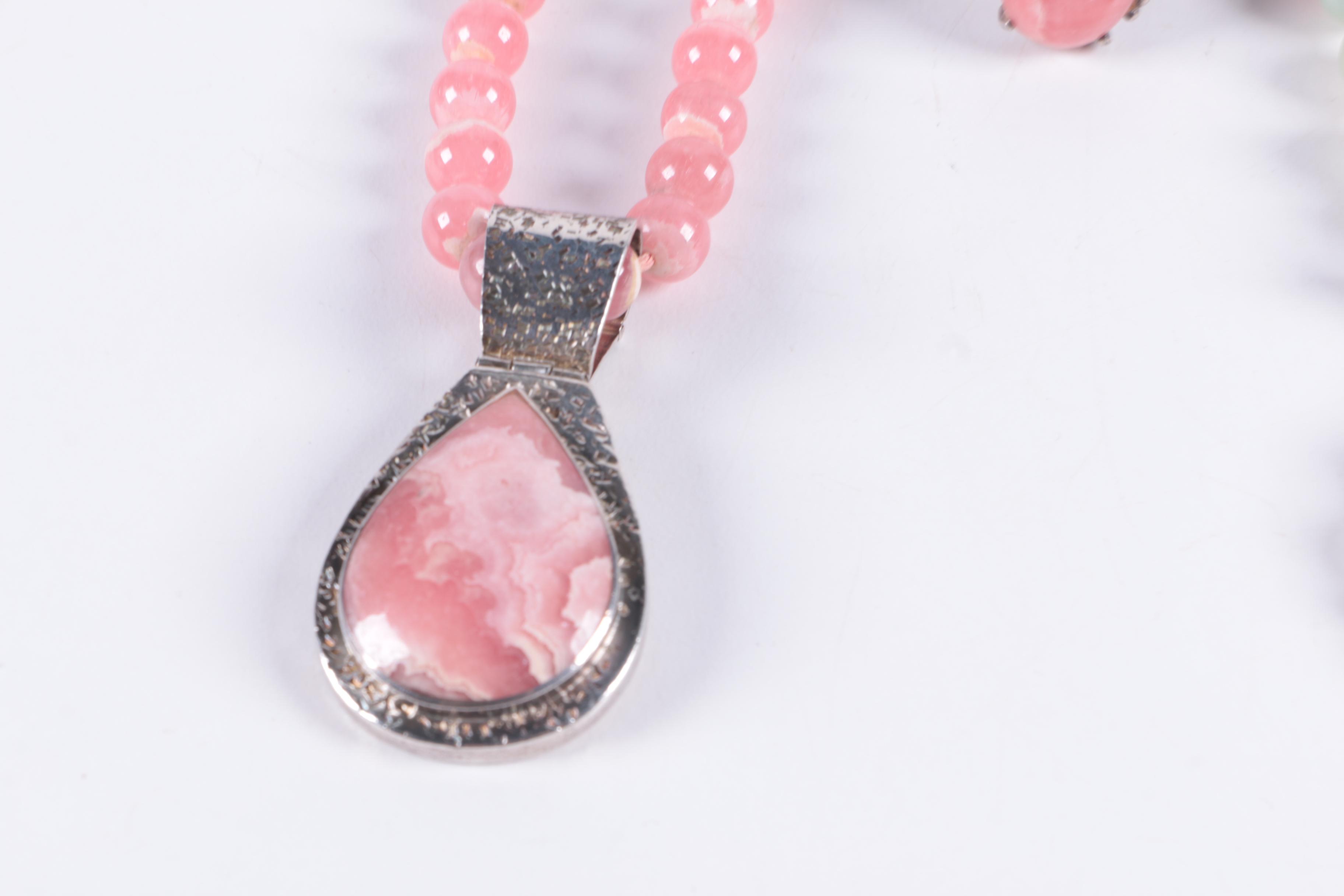 Pair of Sterling Silver Necklaces and Ring Including Jadeite