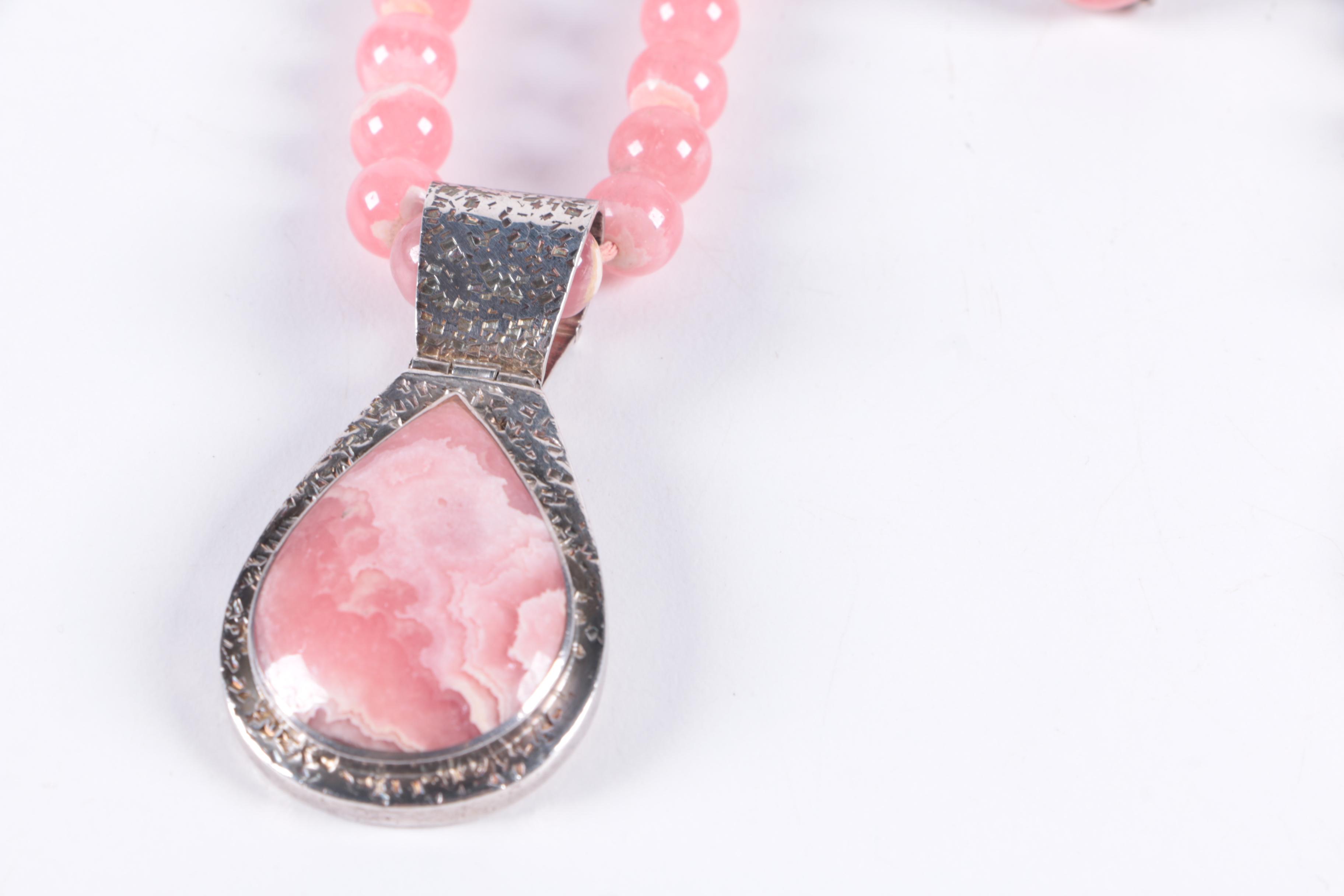 Pair of Sterling Silver Necklaces and Ring Including Jadeite