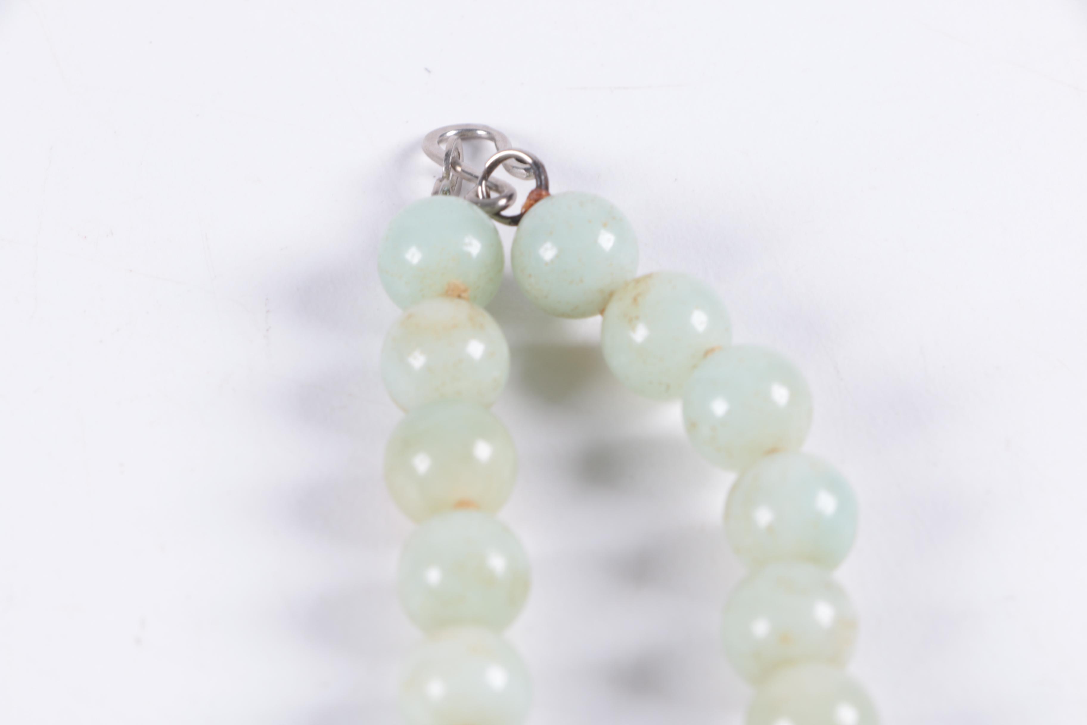 Pair of Sterling Silver Necklaces and Ring Including Jadeite