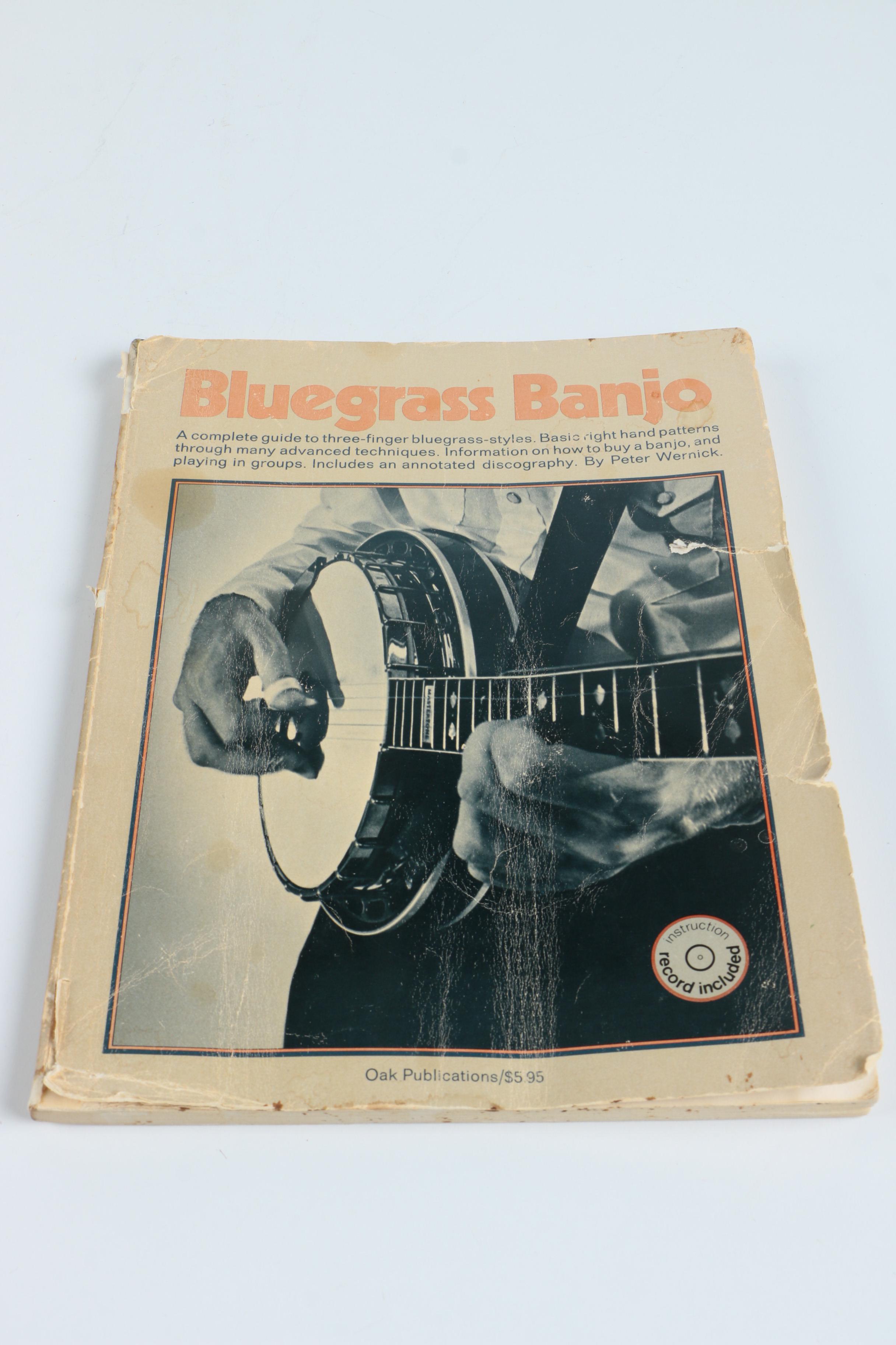 Vintage Epiphone Long Neck Banjo and Sheet Music