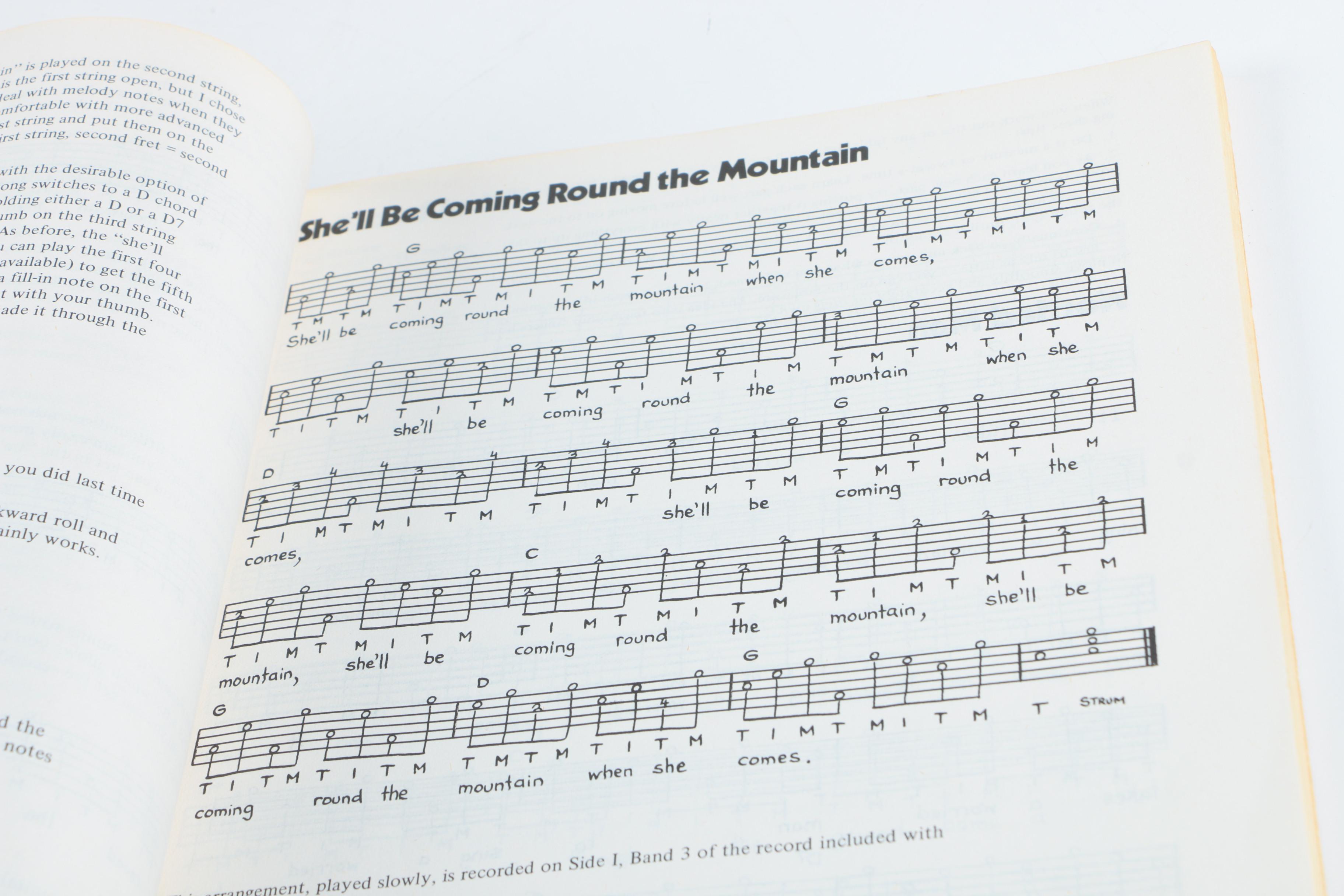 Vintage Epiphone Long Neck Banjo and Sheet Music