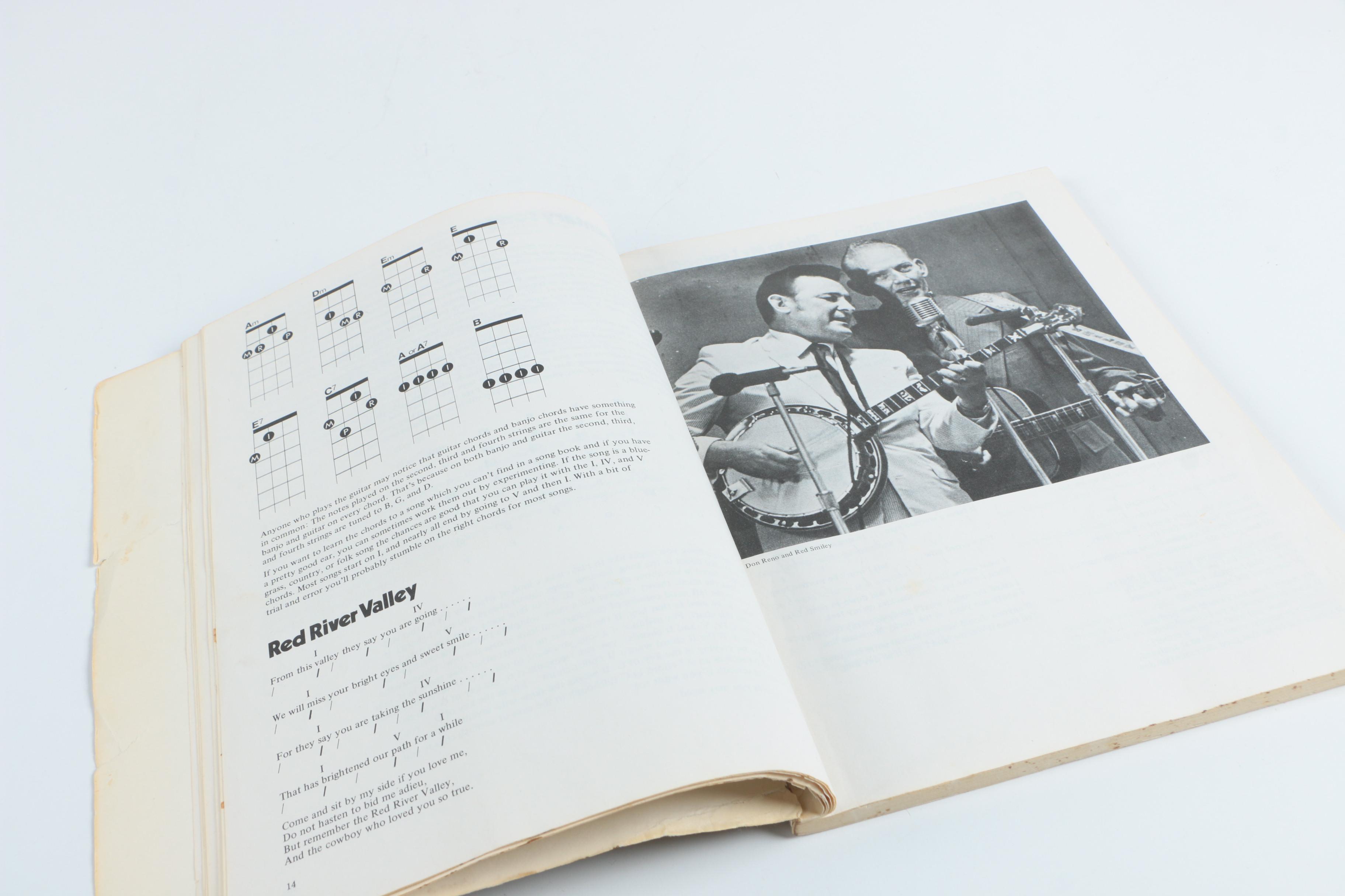 Vintage Epiphone Long Neck Banjo and Sheet Music