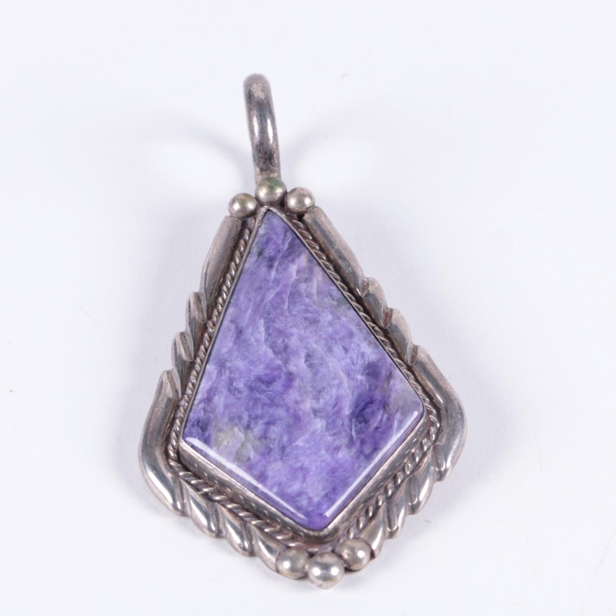 Dennis Ramone Navajo Sterling Silver Charoite Pendant