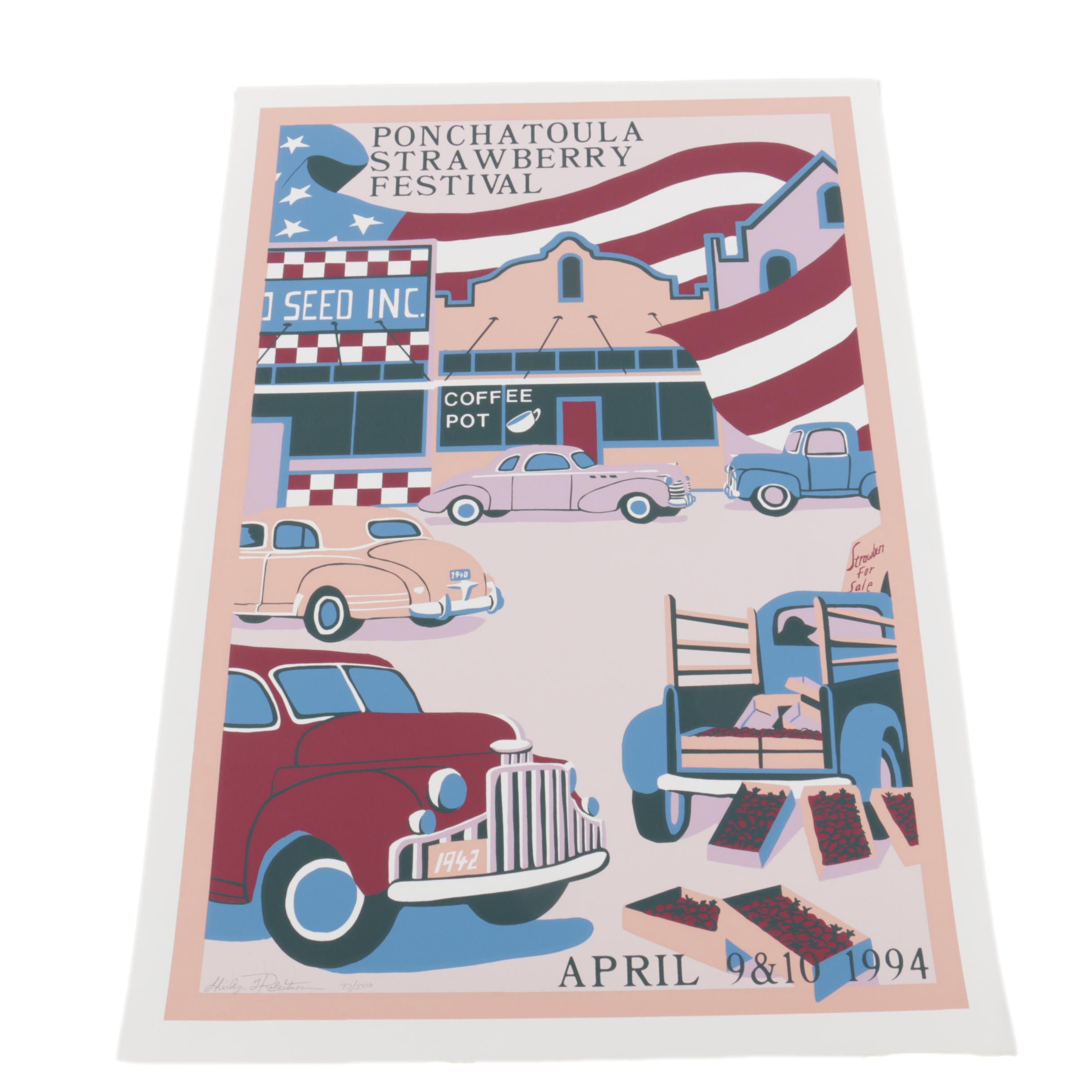 Robertson Limited Edition 1994 Ponchatoula Strawberry Festival Serigraph Poster