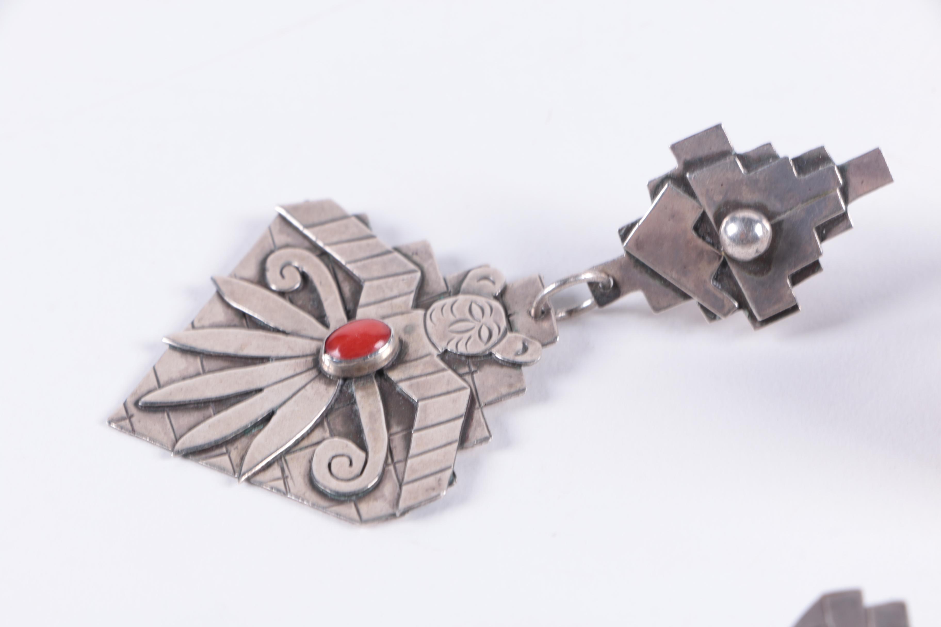 Native American Style Sterling Silver Earrings and Ring Including Joann Alarid