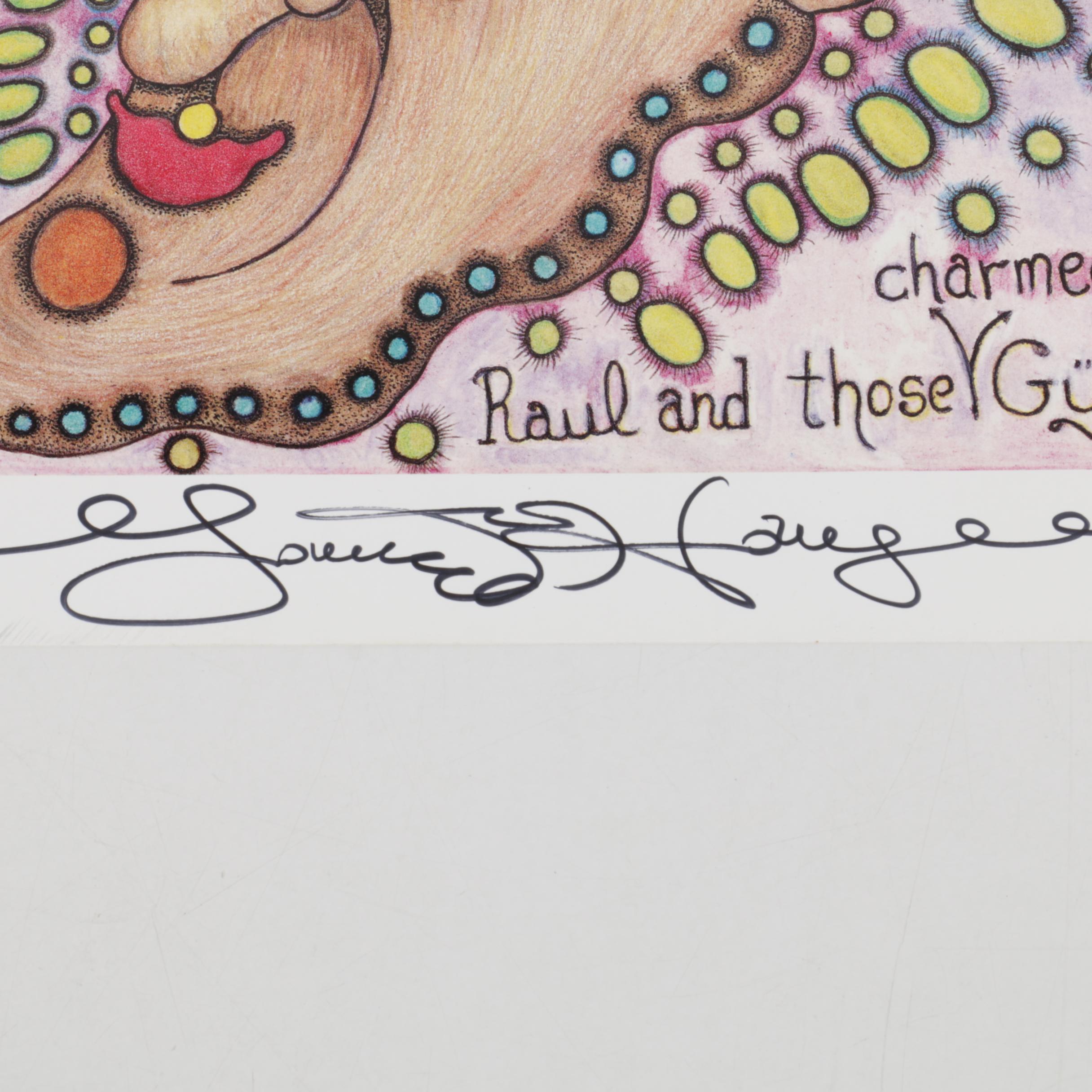 Three Jamie Hayes Limited Edition Mardis Gras Themed Offset Lithograph Prints