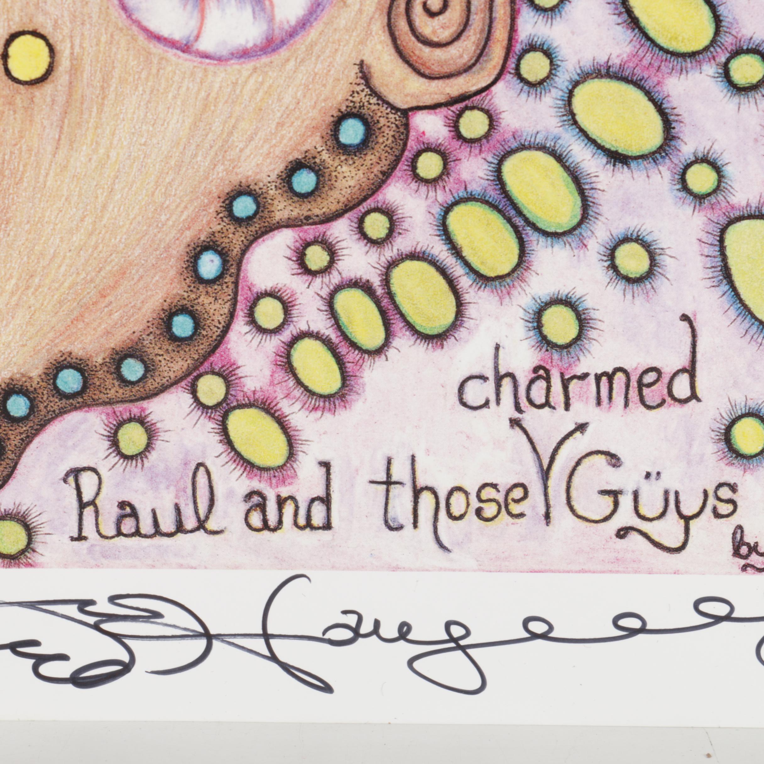 Three Jamie Hayes Limited Edition Mardis Gras Themed Offset Lithograph Prints