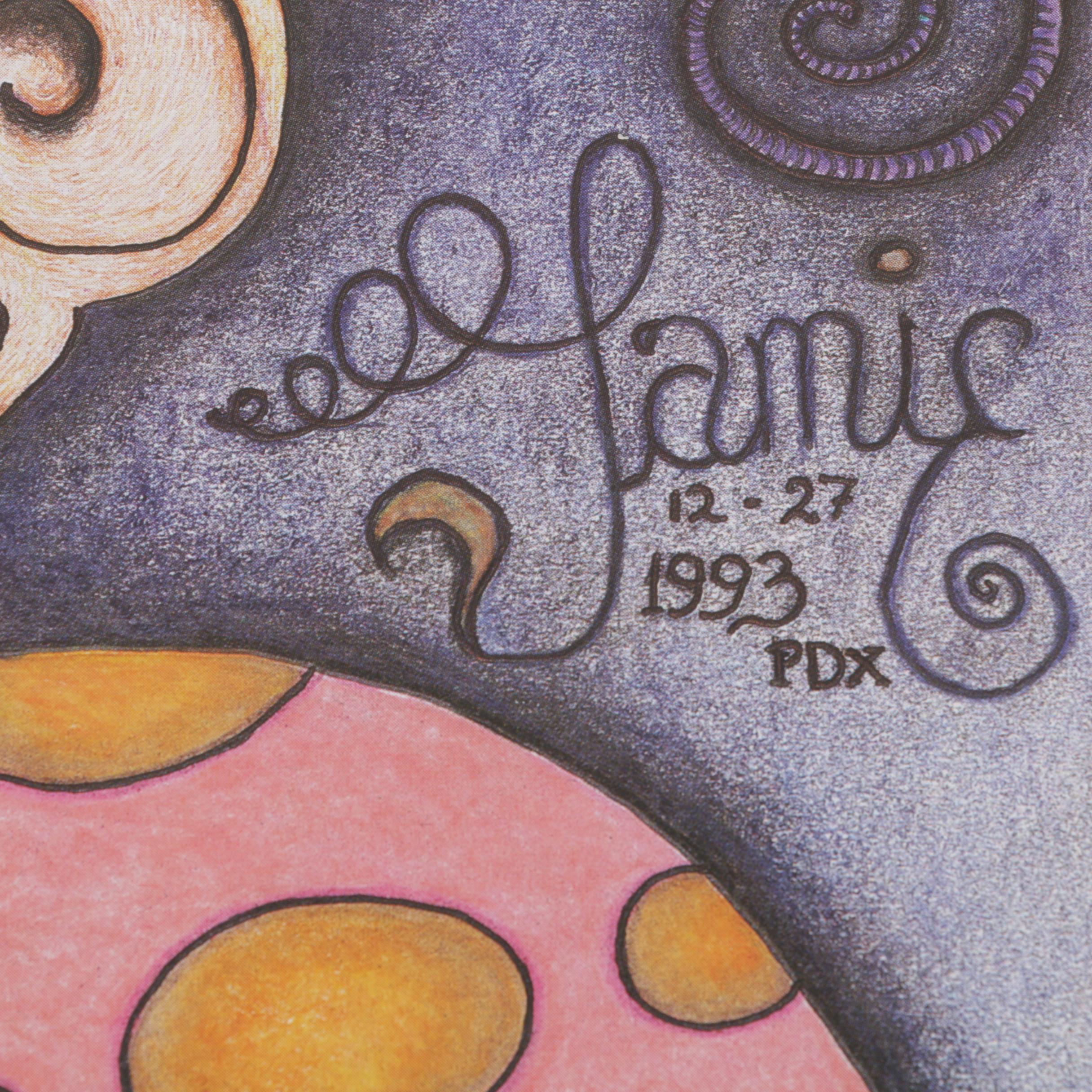 Three Jamie Hayes Limited Edition Mardis Gras Themed Offset Lithograph Prints