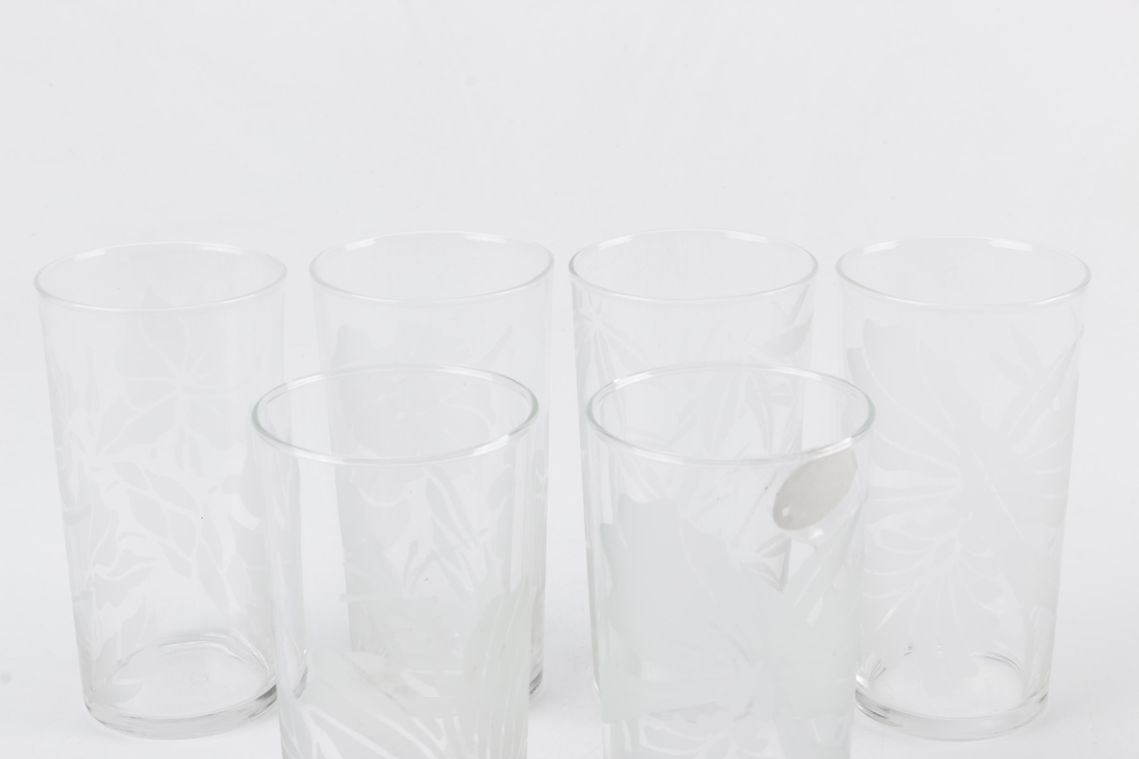 Vintage Etched Glass Tumbers