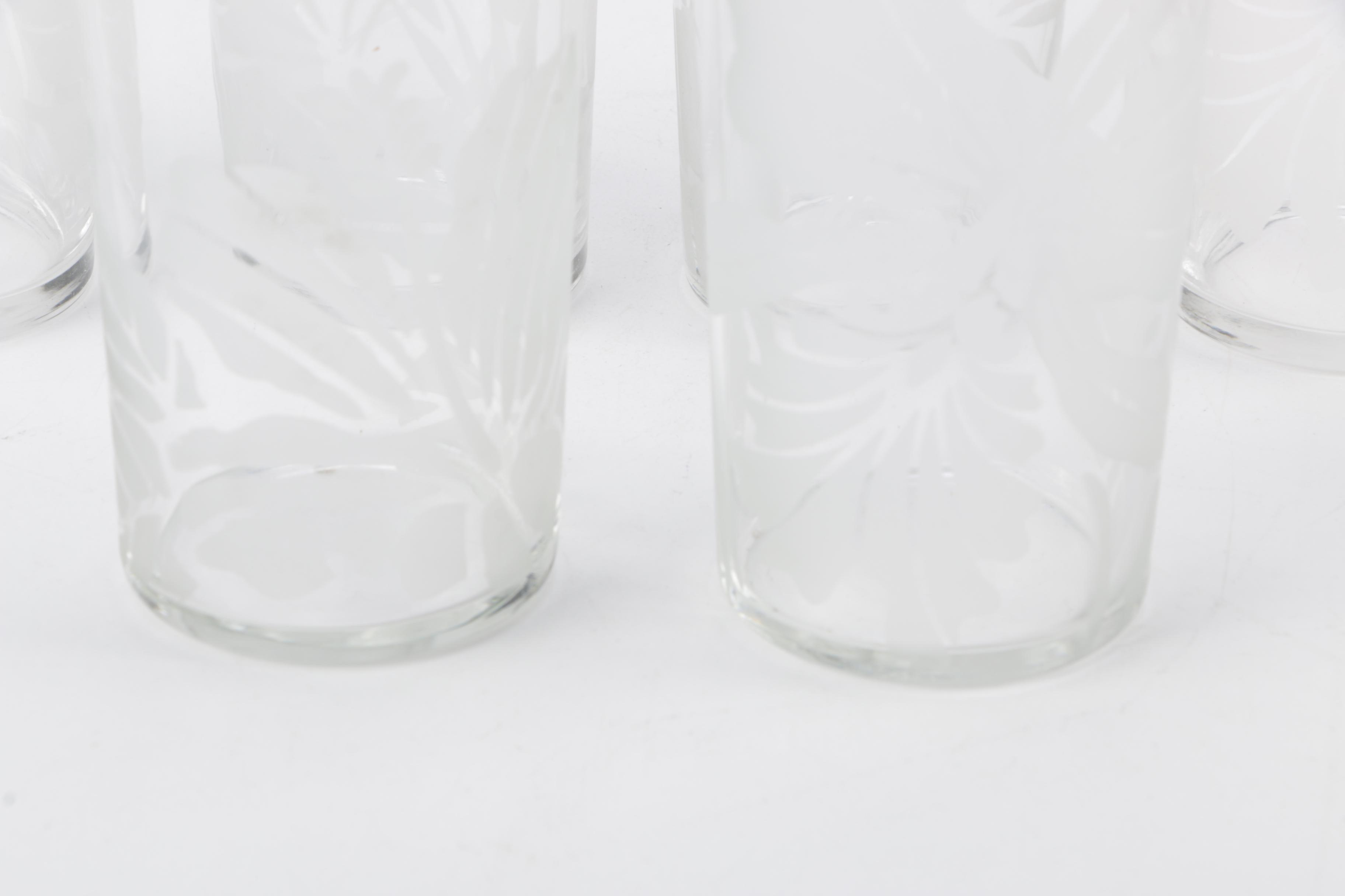 Vintage Etched Glass Tumbers