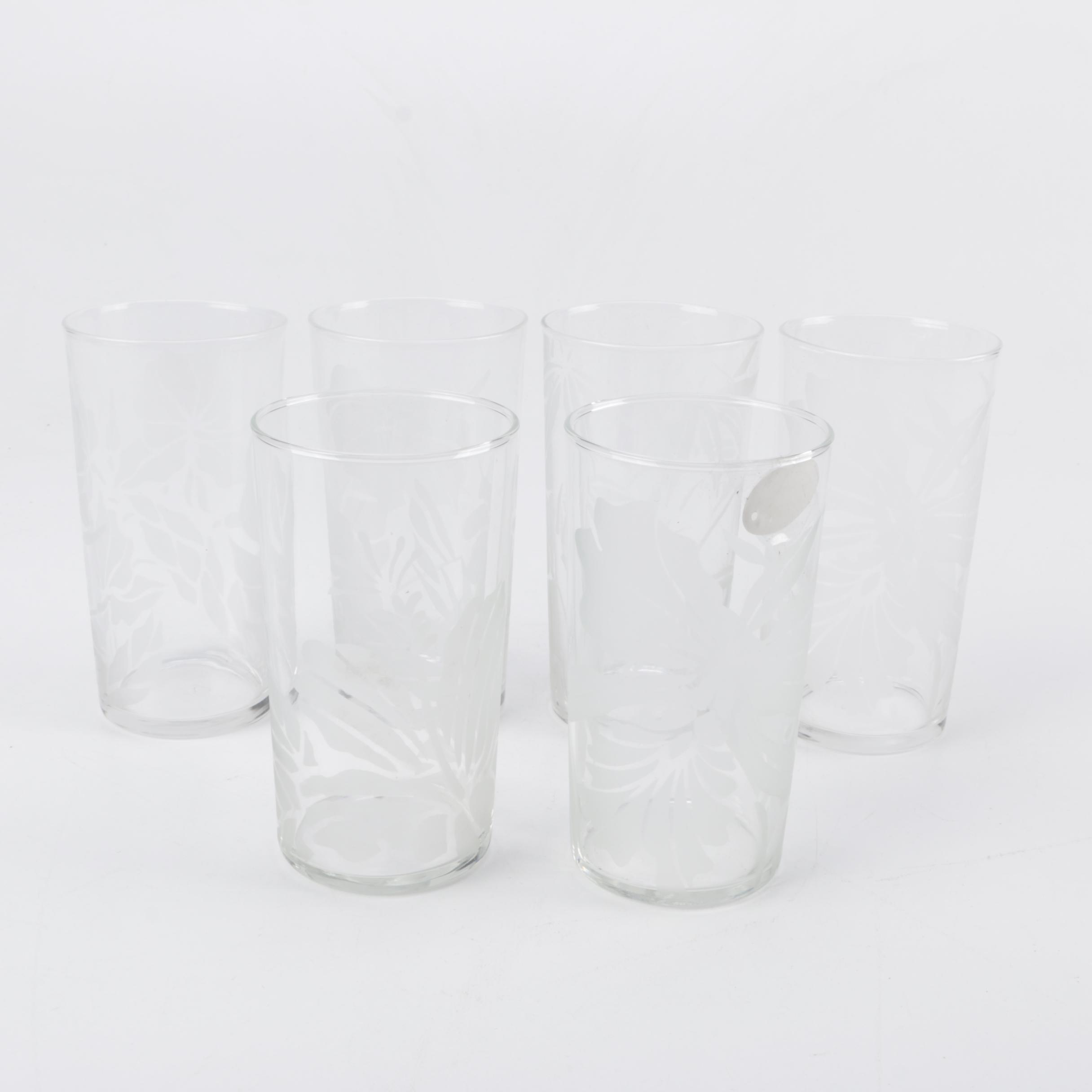 Vintage Etched Glass Tumbers