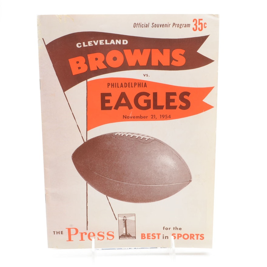 1954 Cleveland Browns Vs. Philadelphia Eagles NFL Football Program