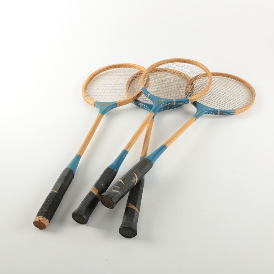 Four Vintage Badminton Rackets