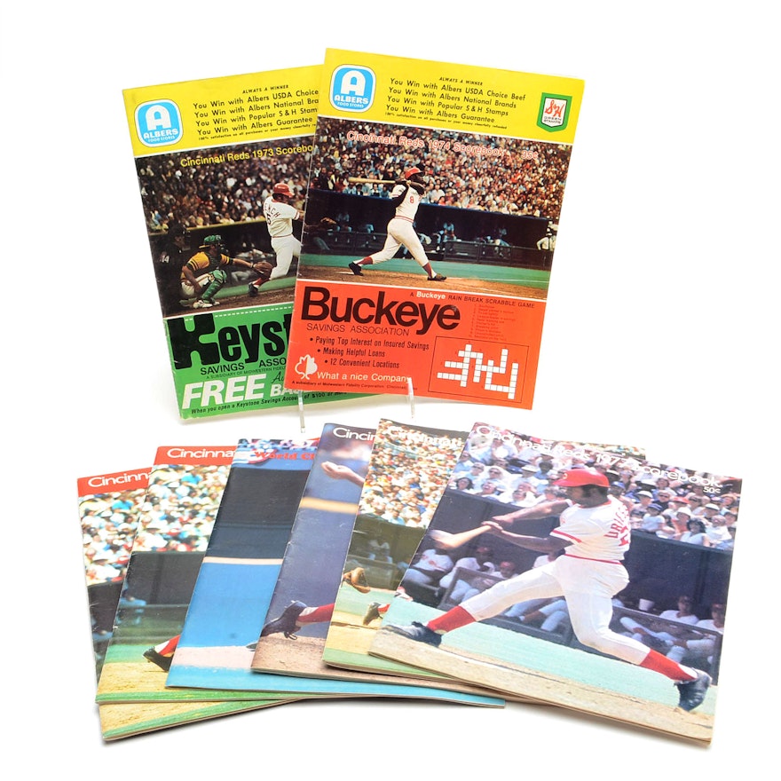 Eight 1970s Cincinnati Reds Scorebooks