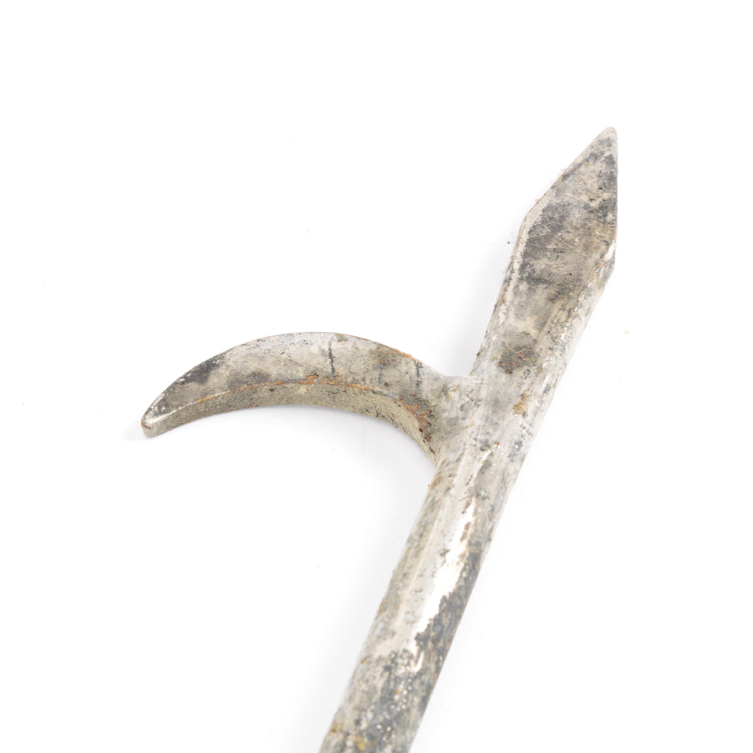 Brass-Tone and Gray Metal Fireplace Tool Set