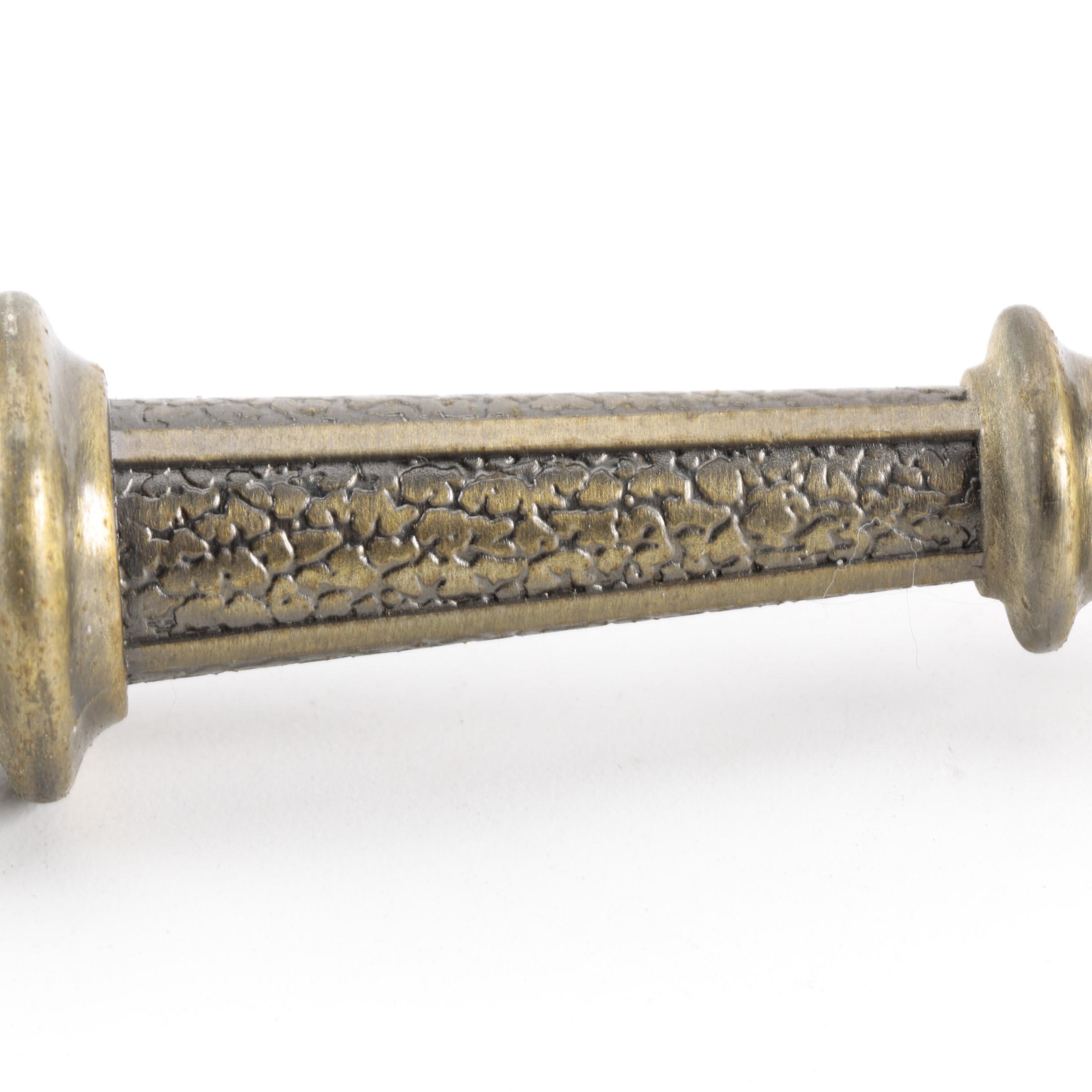 Brass-Tone and Gray Metal Fireplace Tool Set