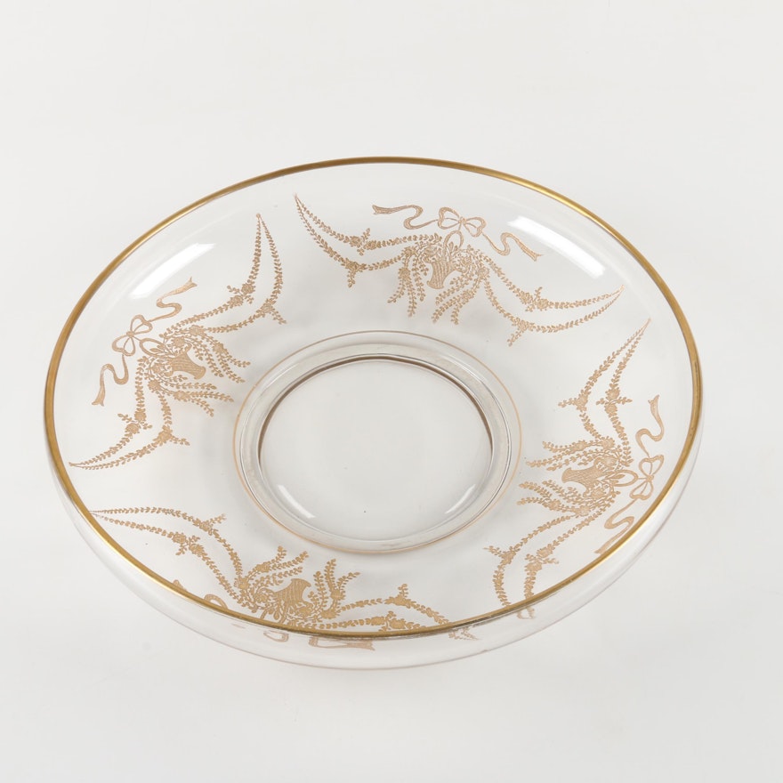 Glass Bowl with Decorative Gilt Trim