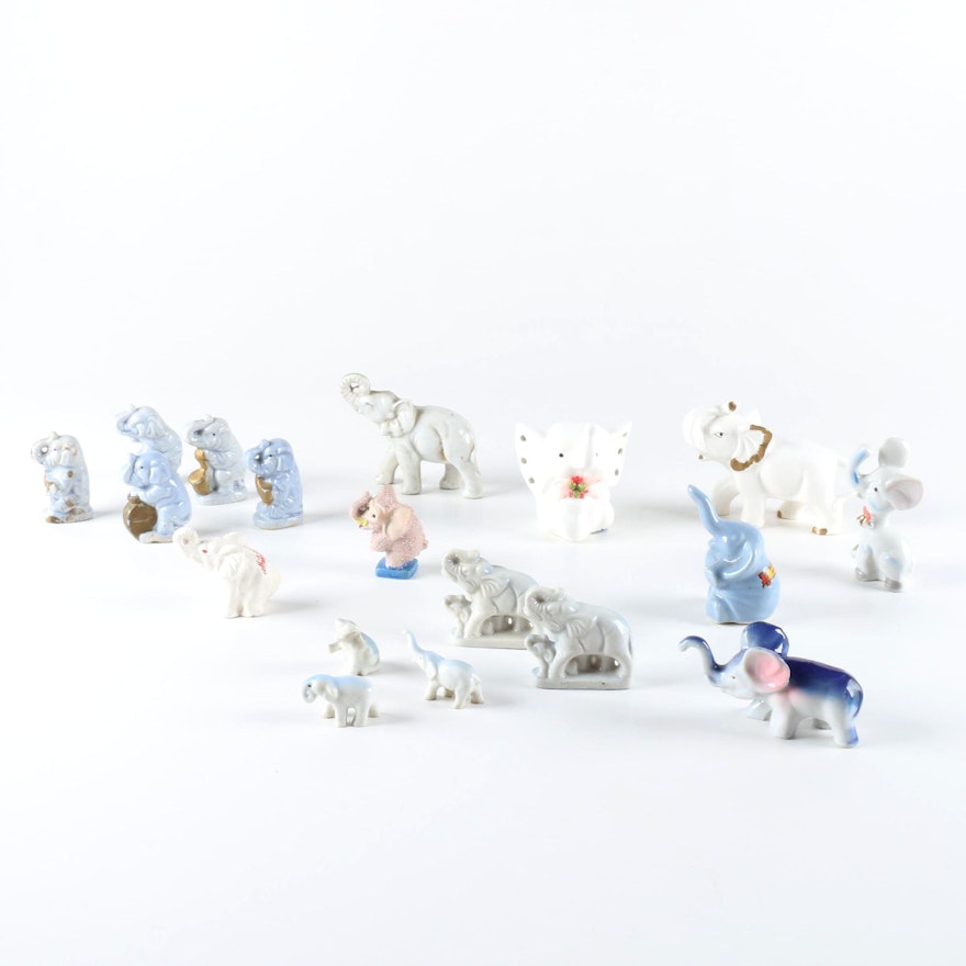Collection of  Ceramic Elephant Figurines