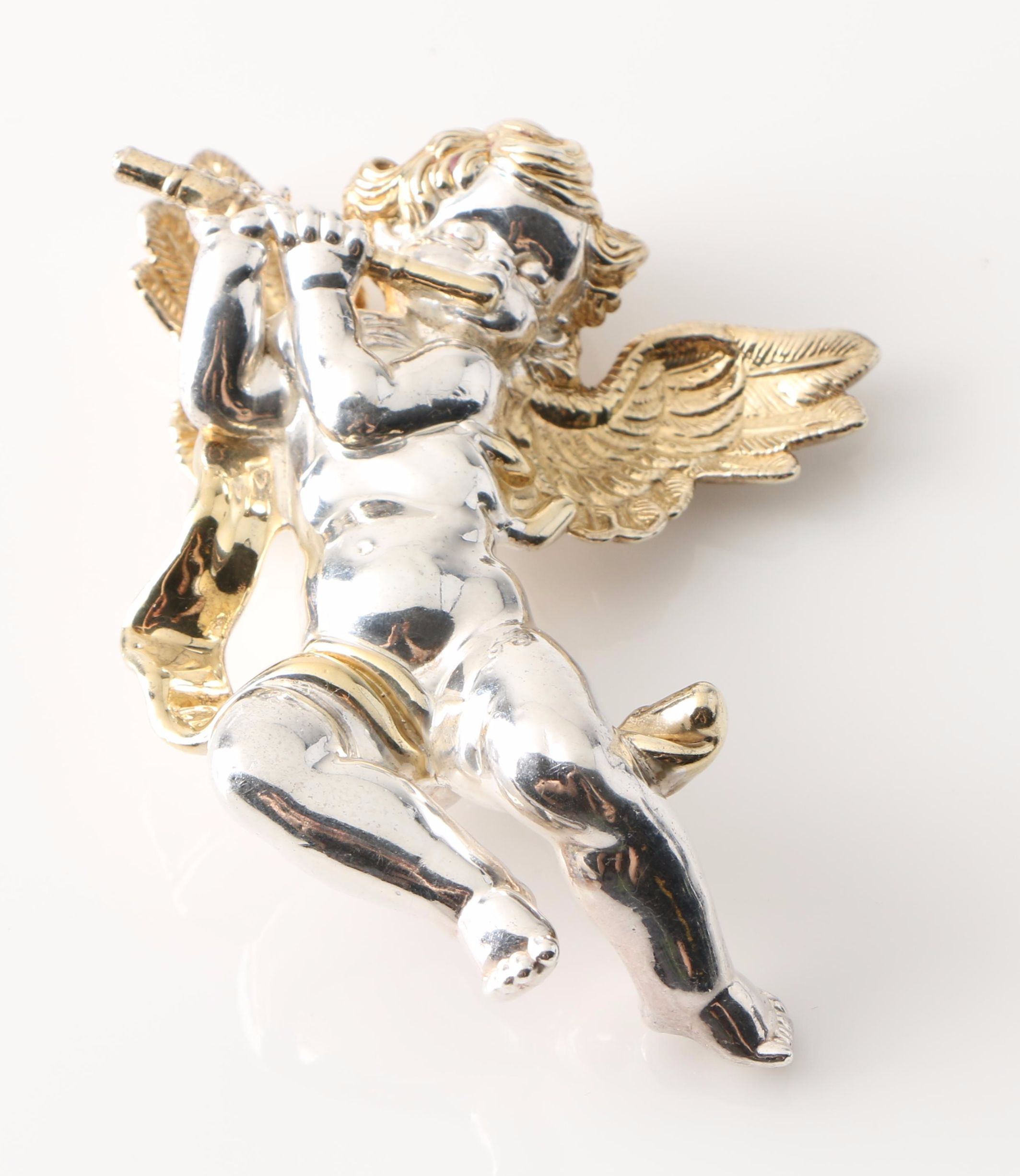 Sterling Silver Bangle Bracelet Including Cherub Brooch