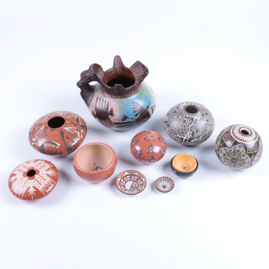 Collection of Hand Crafted Southwestern Style Pottery