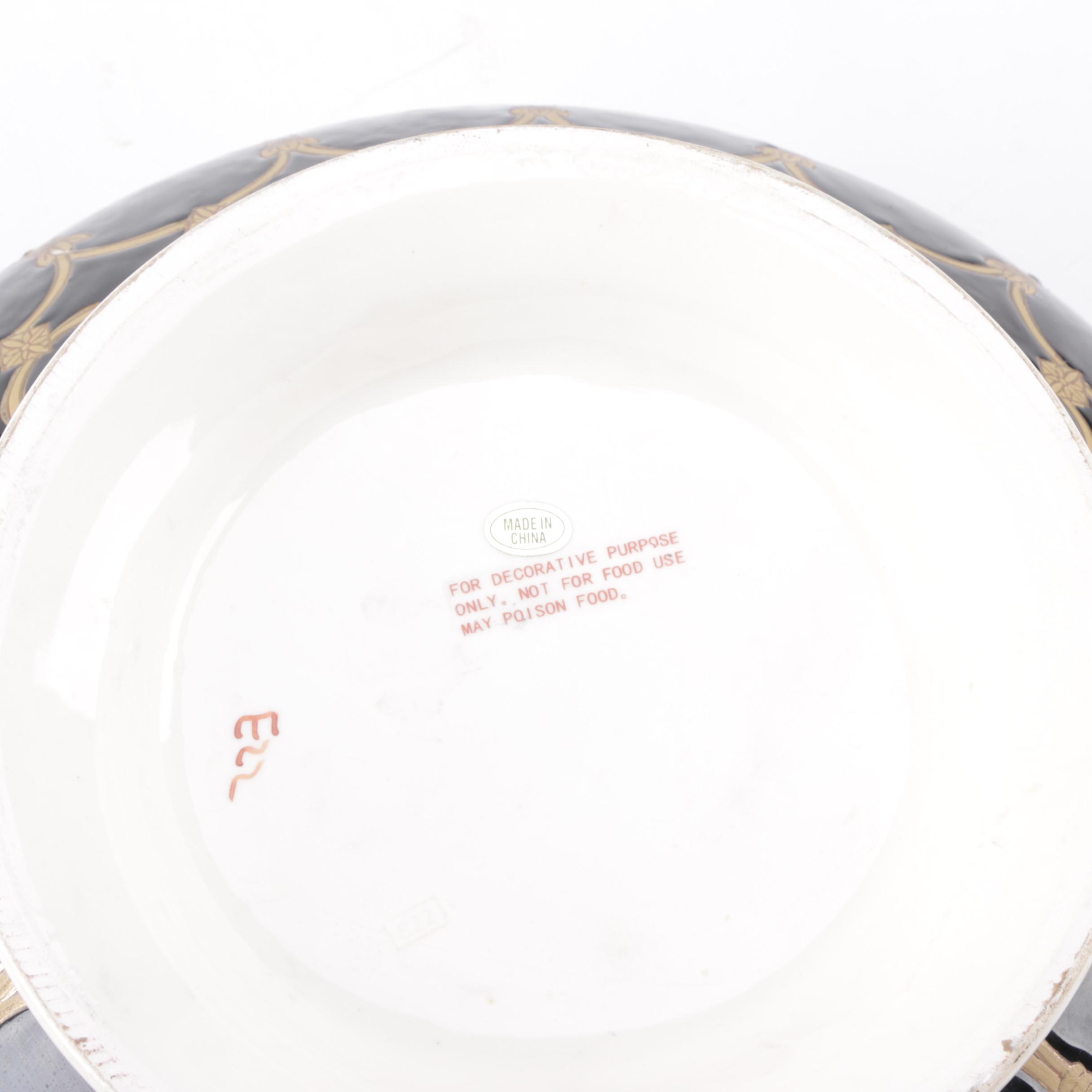 Black and Gold Pedestal Planter