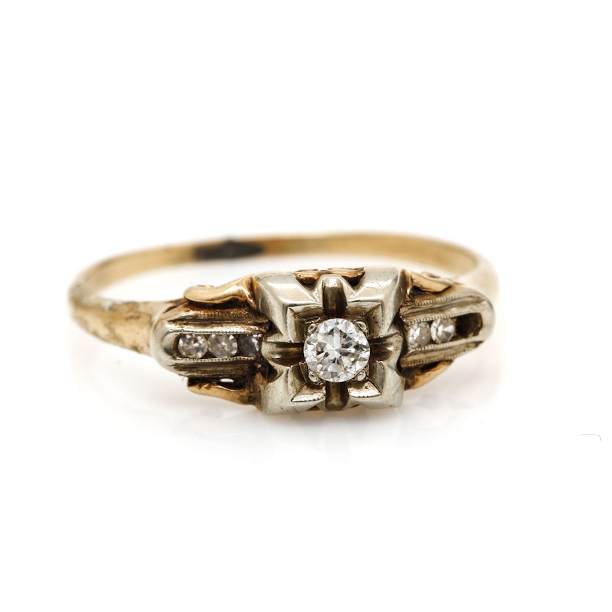 14K Yellow Gold Diamond Ring