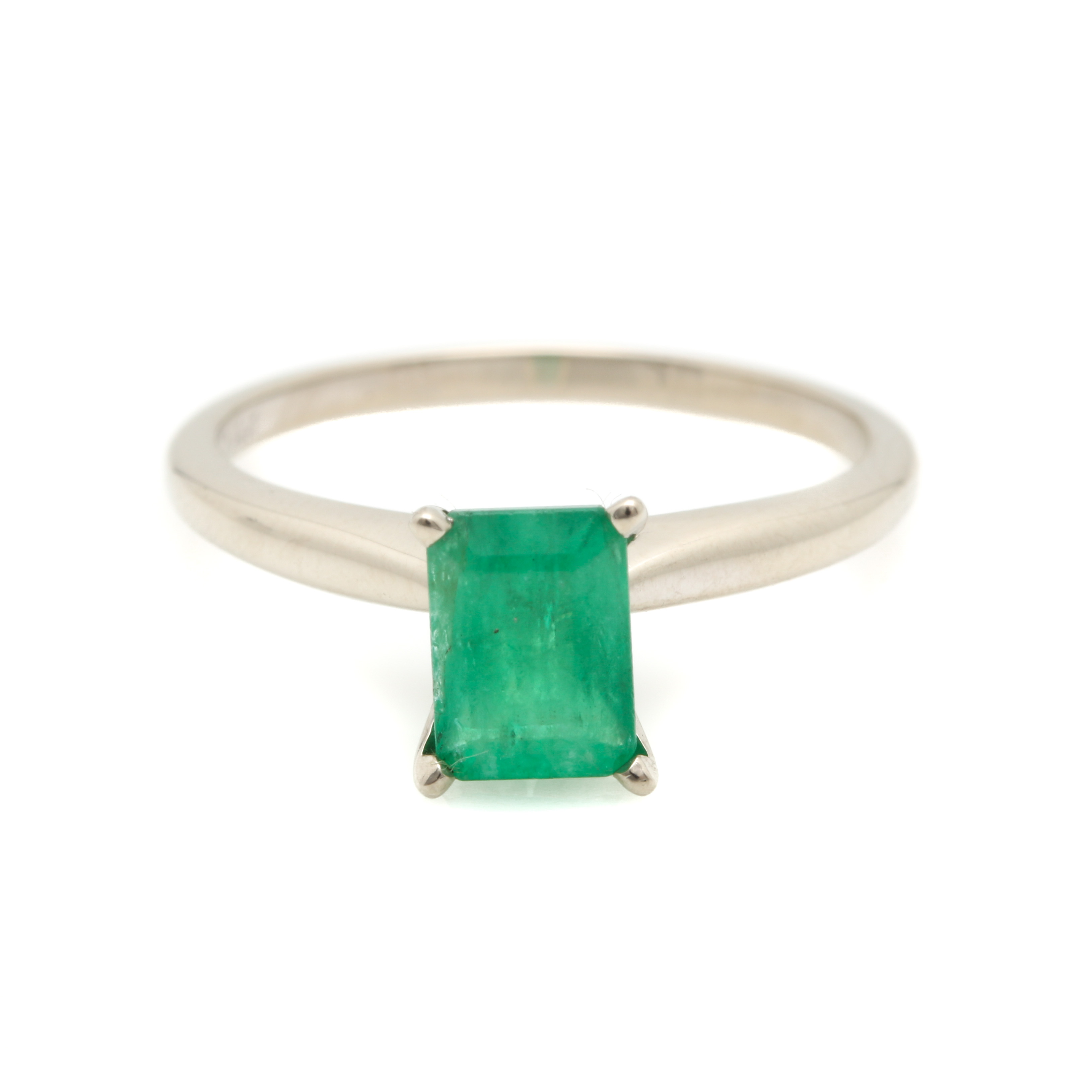 14K White Gold Emerald Ring