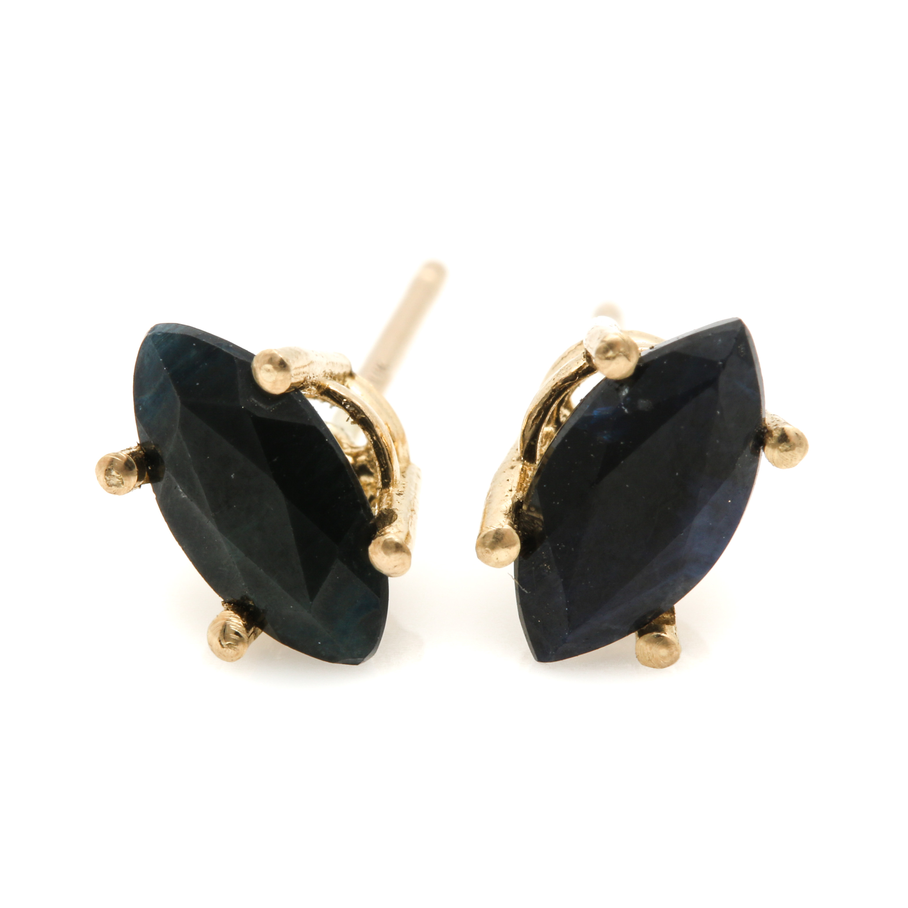 14K Yellow Gold Sapphire Earrings