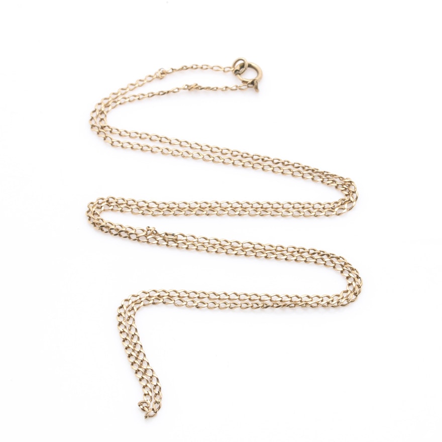 14K Yellow Gold Curb Chain Necklace