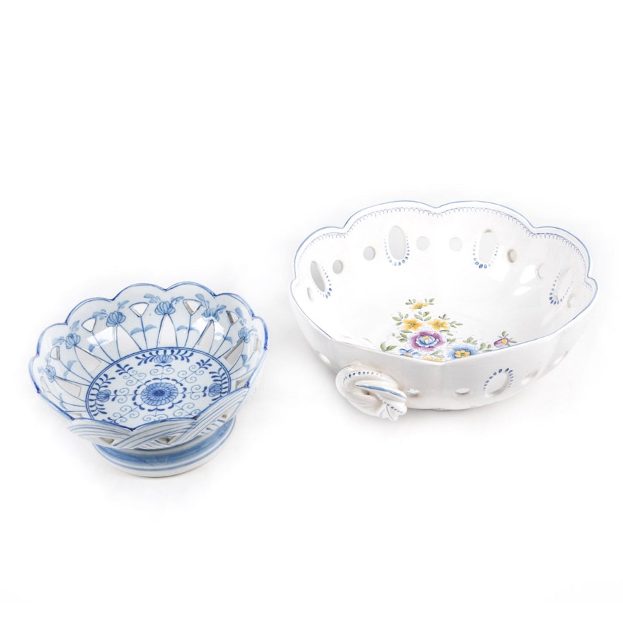 Porcelain Bowls Including Faïncerie Colas