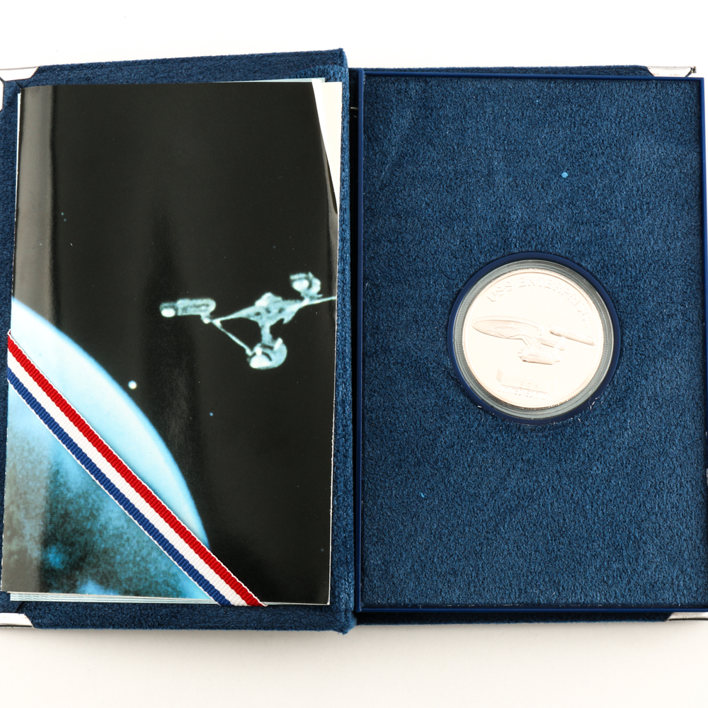 Three 1991 Star Trek 25th Anniversary Proof Silver Rounds