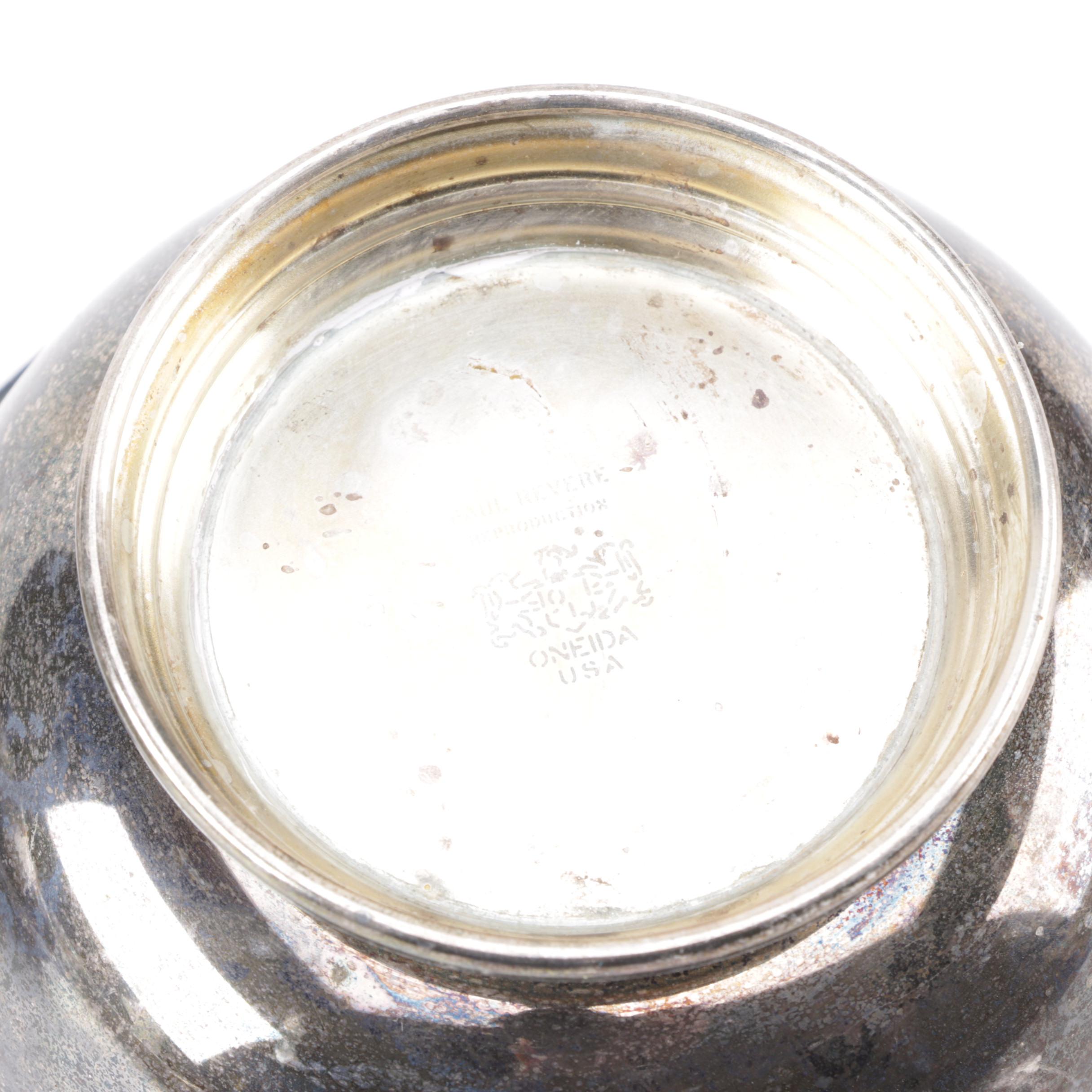 Oneida Silver Plate Paul Revere Style Bowl and Other Silver Plate Serveware