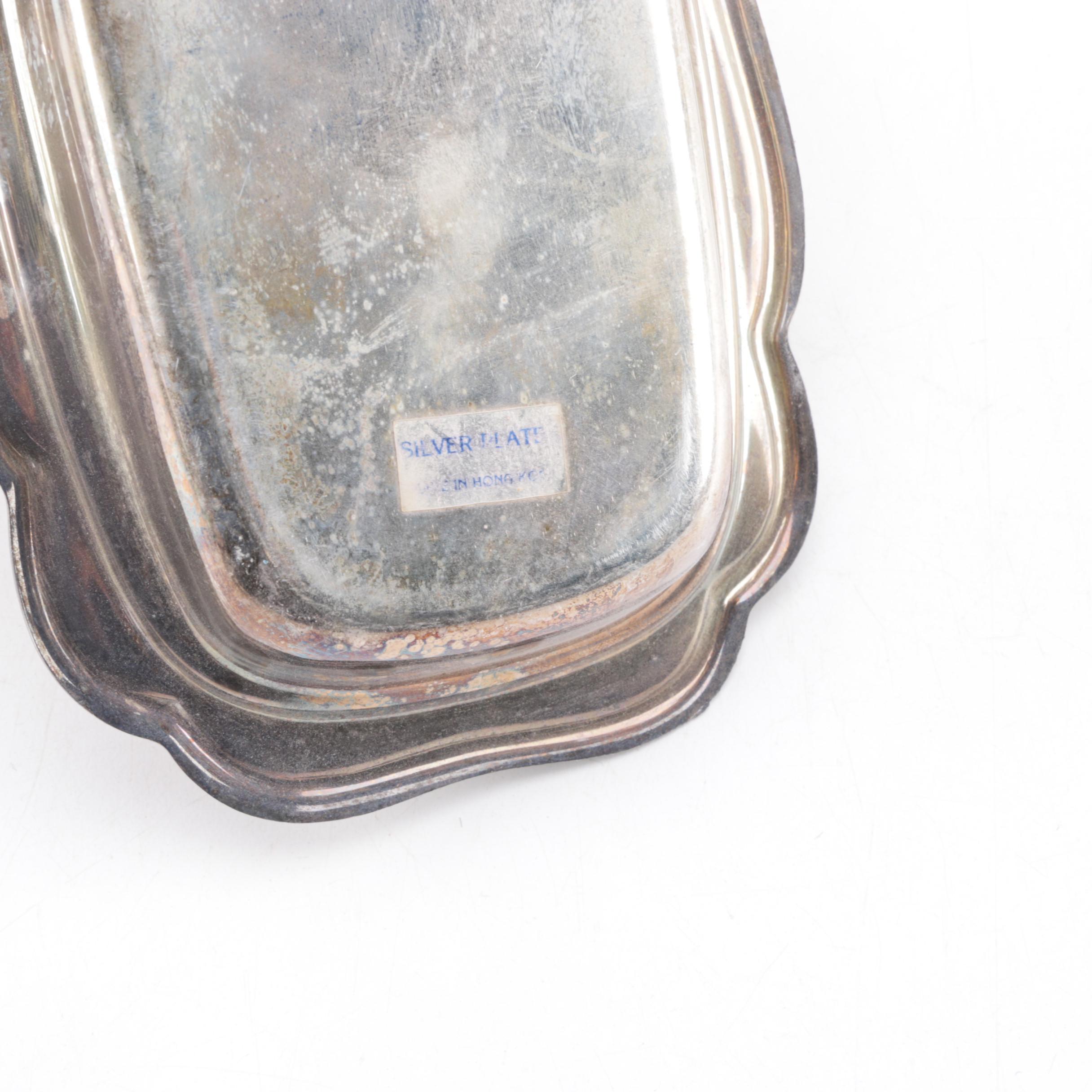 Oneida Silver Plate Paul Revere Style Bowl and Other Silver Plate Serveware