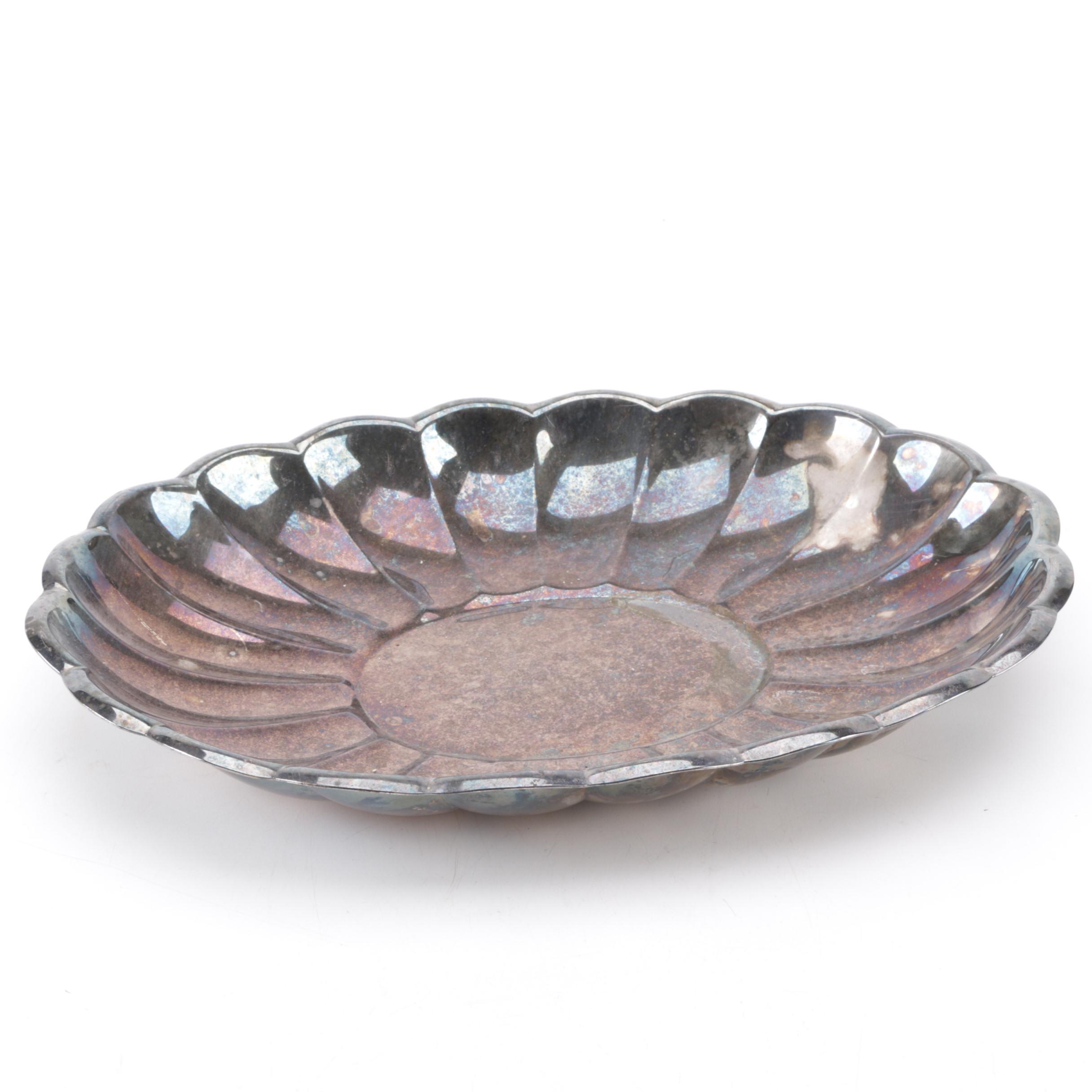 Oneida Silver Plate Paul Revere Style Bowl and Other Silver Plate Serveware