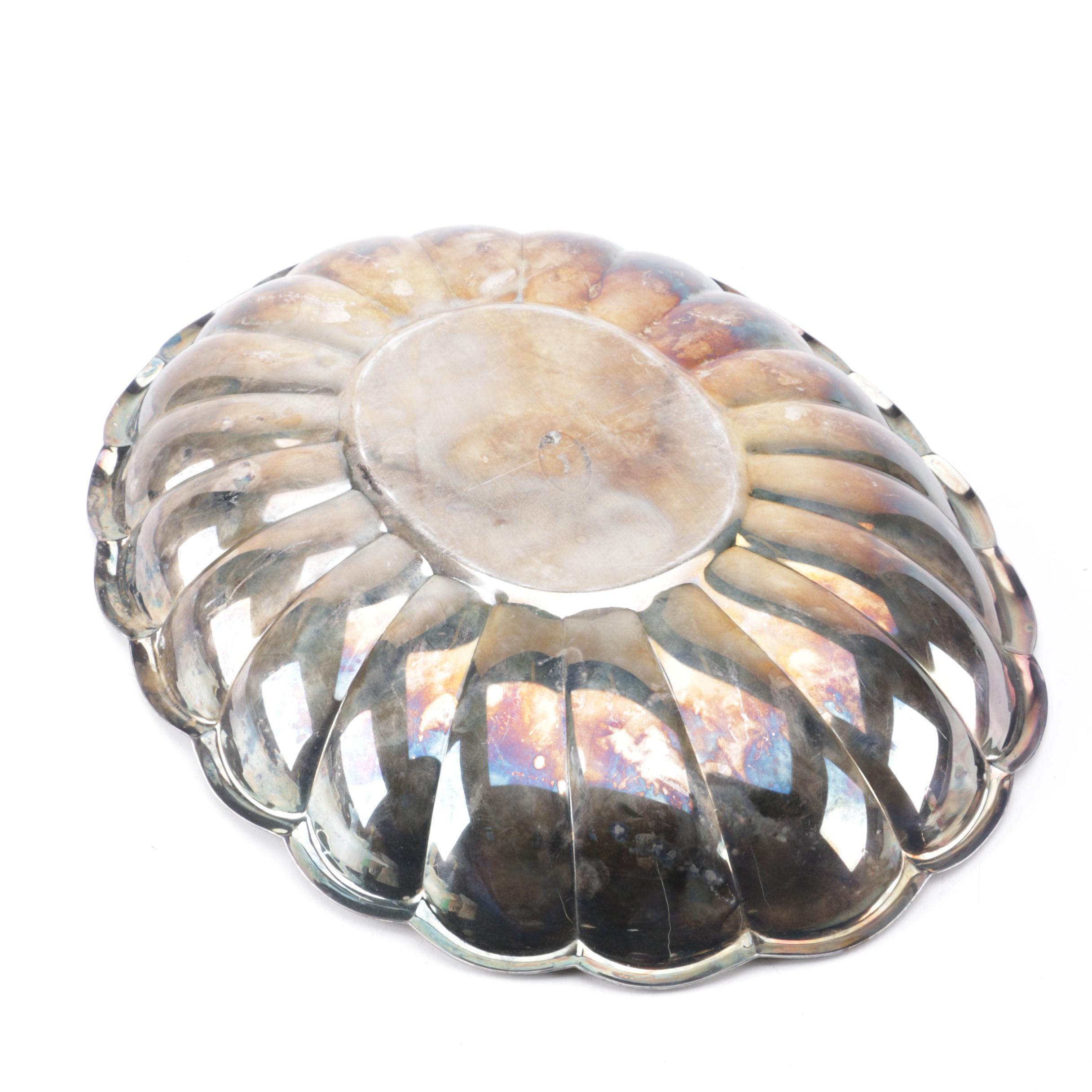 Oneida Silver Plate Paul Revere Style Bowl and Other Silver Plate Serveware