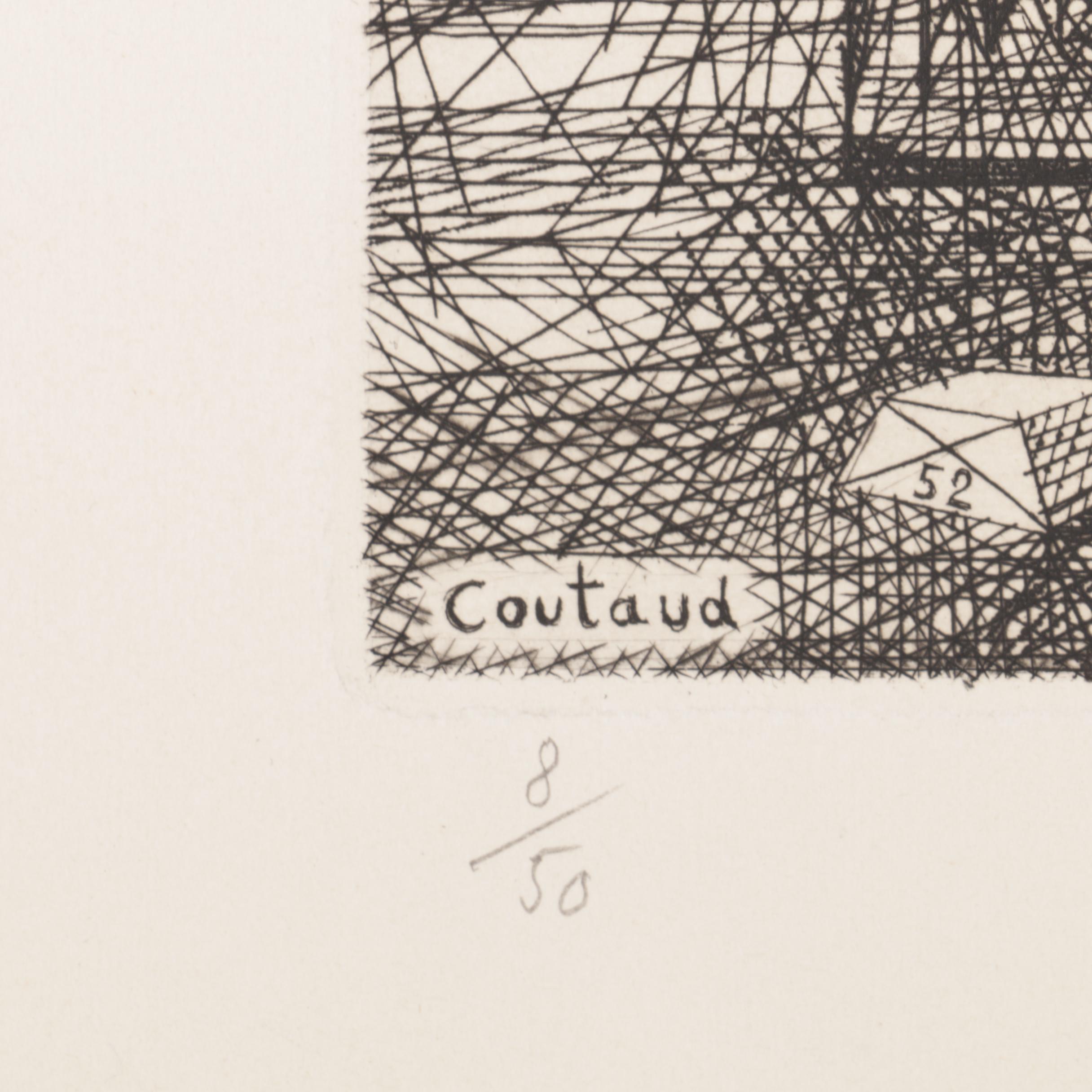 1952 Limited Edition Etchings by Lucien Coutaud and Etching After Lagrenée