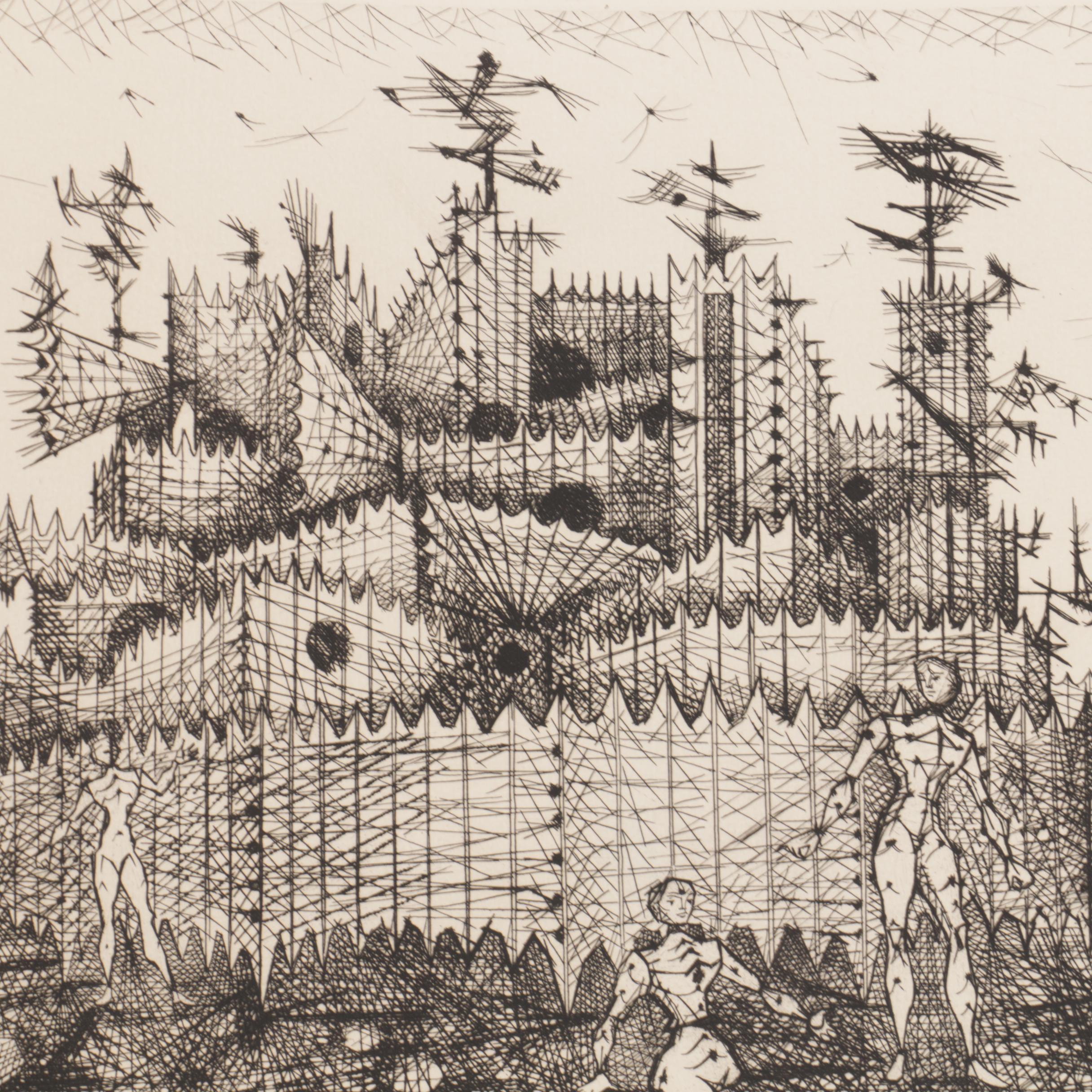 1952 Limited Edition Etchings by Lucien Coutaud and Etching After Lagrenée