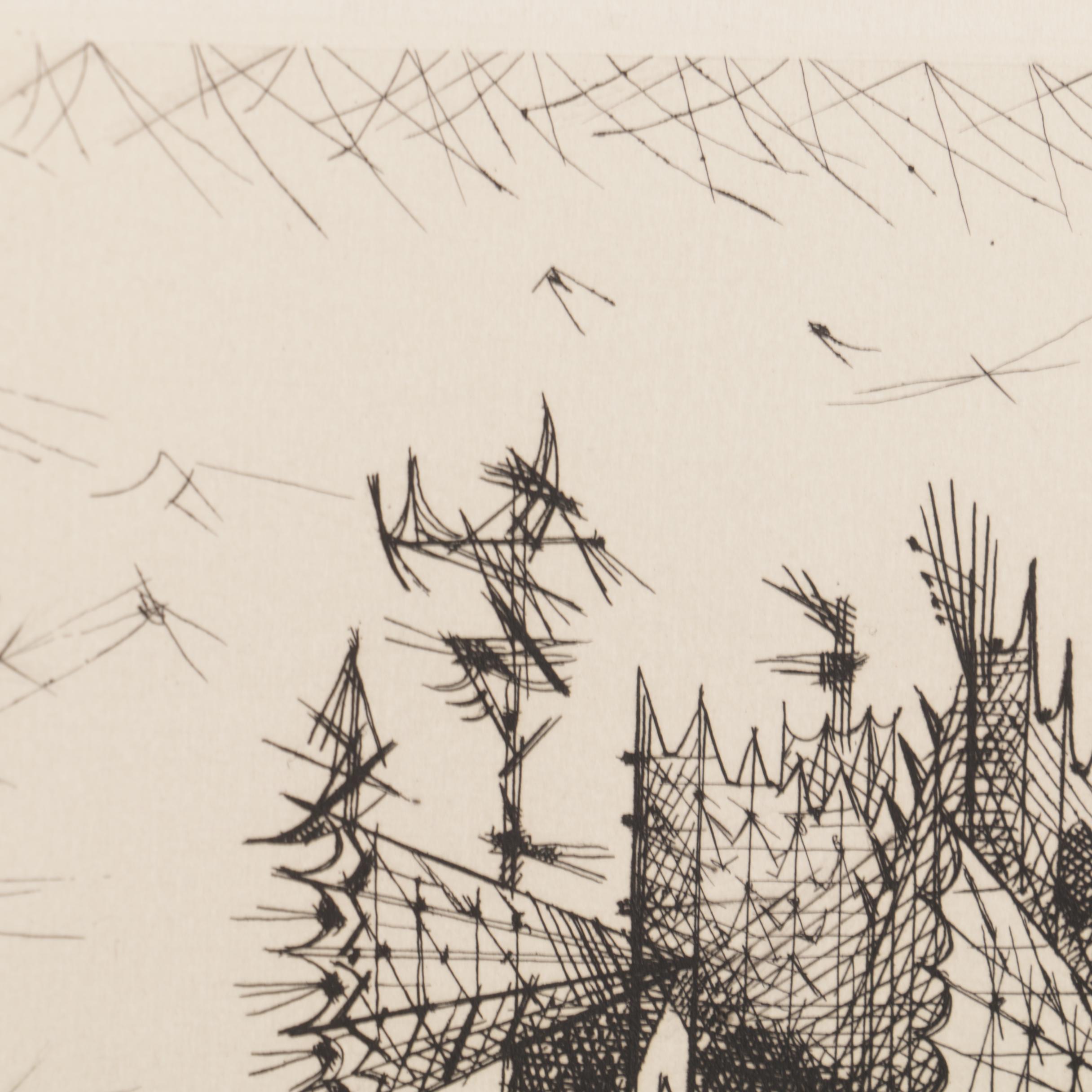 1952 Limited Edition Etchings by Lucien Coutaud and Etching After Lagrenée