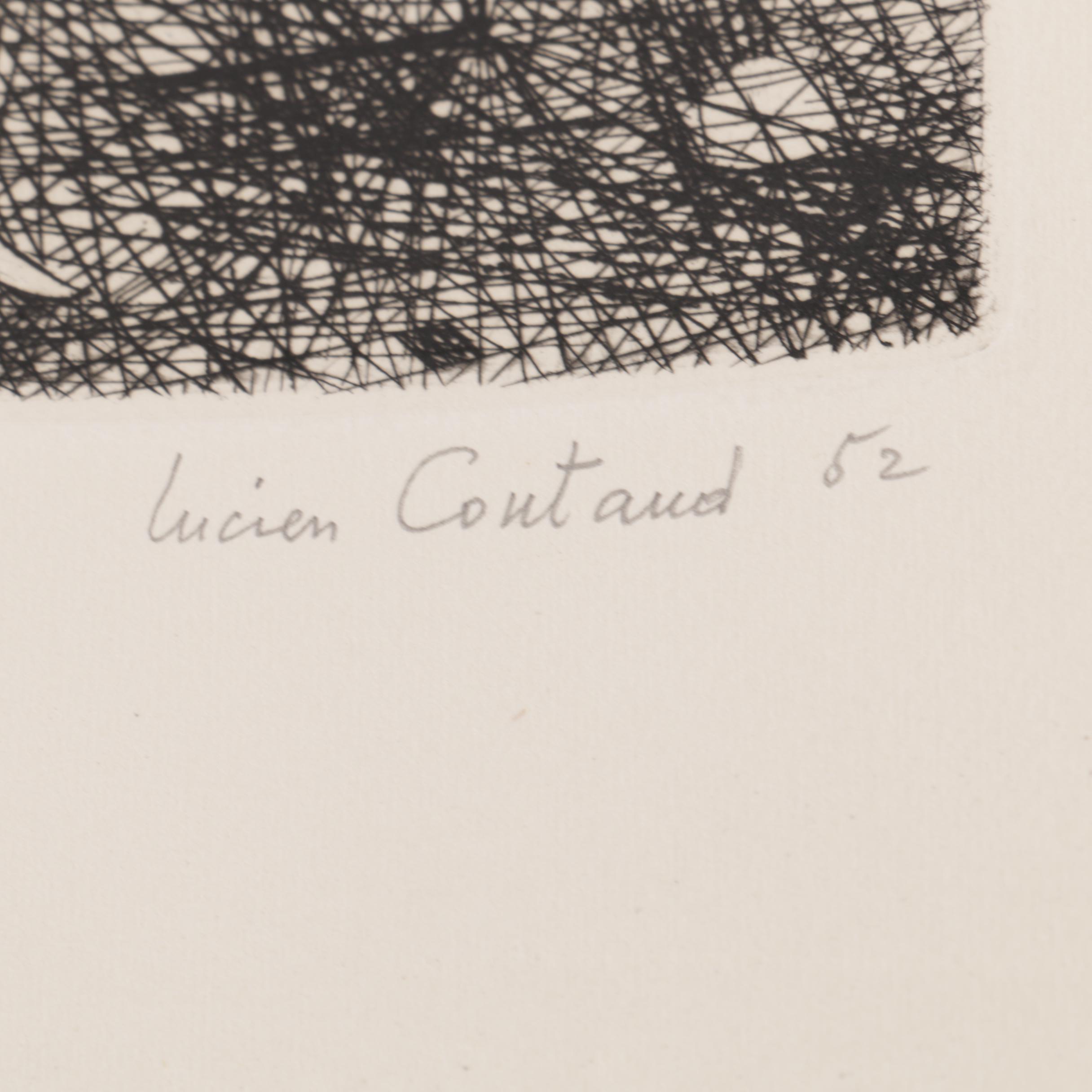 1952 Limited Edition Etchings by Lucien Coutaud and Etching After Lagrenée