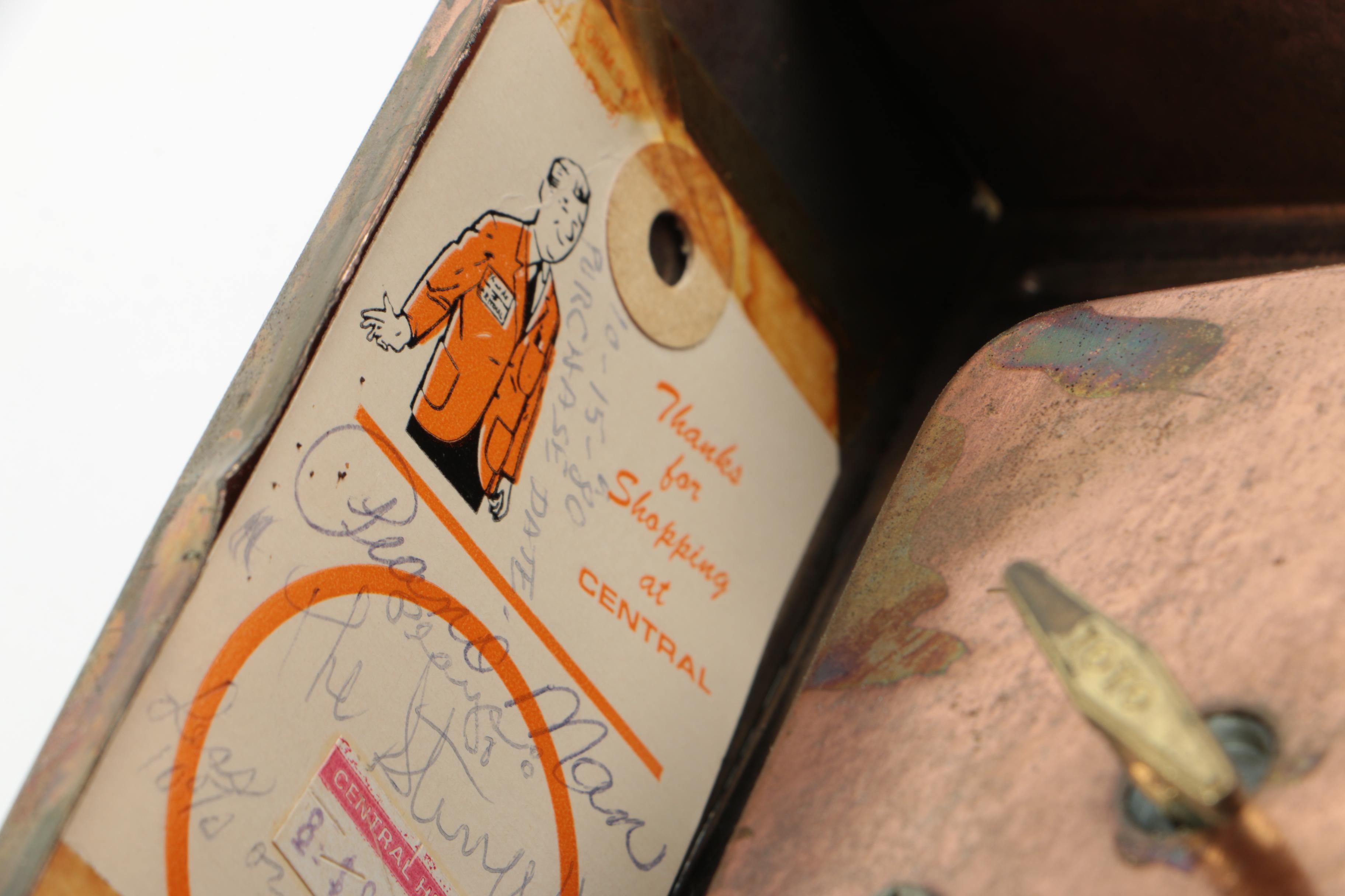 Vintage Copper Tone Tin Music Boxes