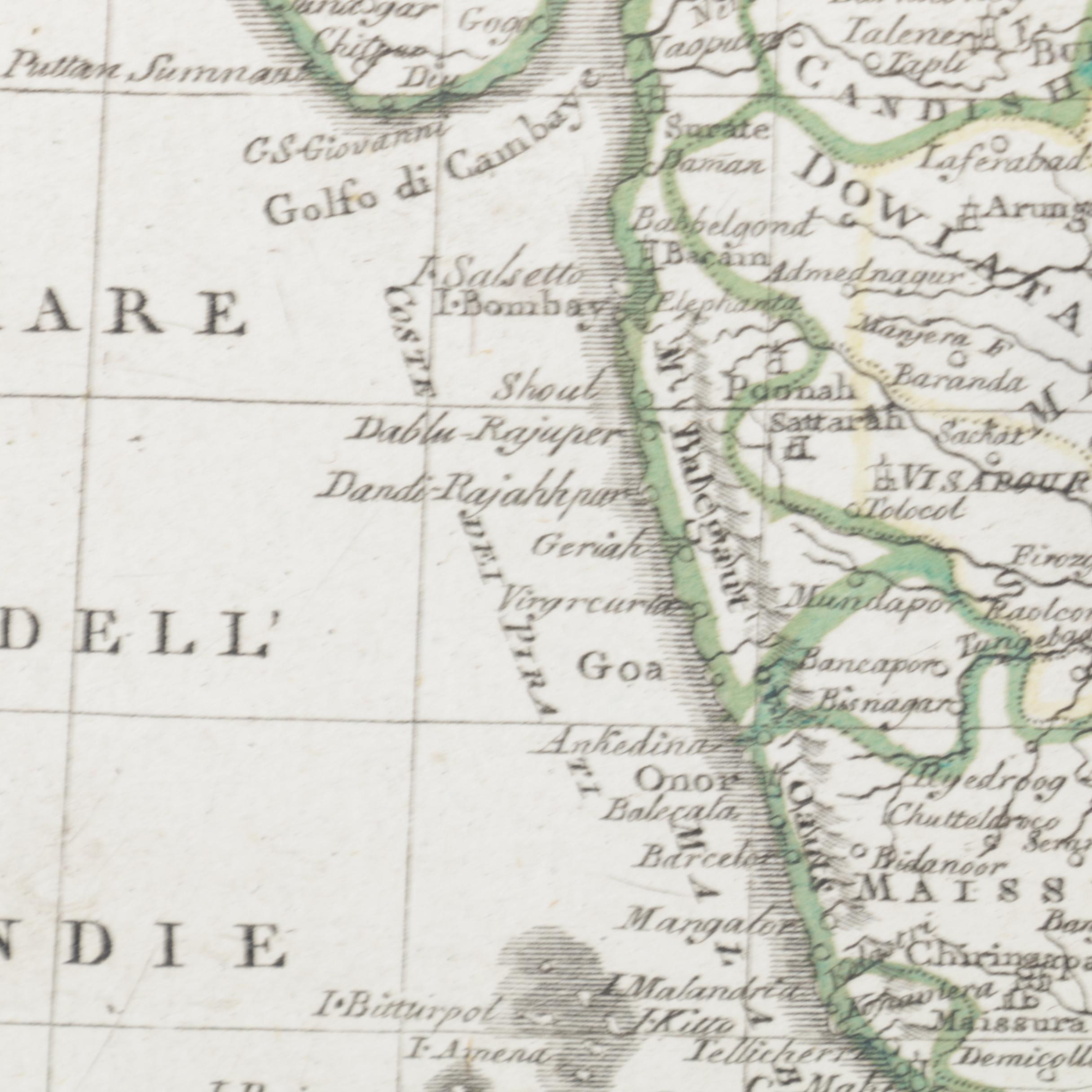 Barbiellini Hand Colored Engravings of Maps of India