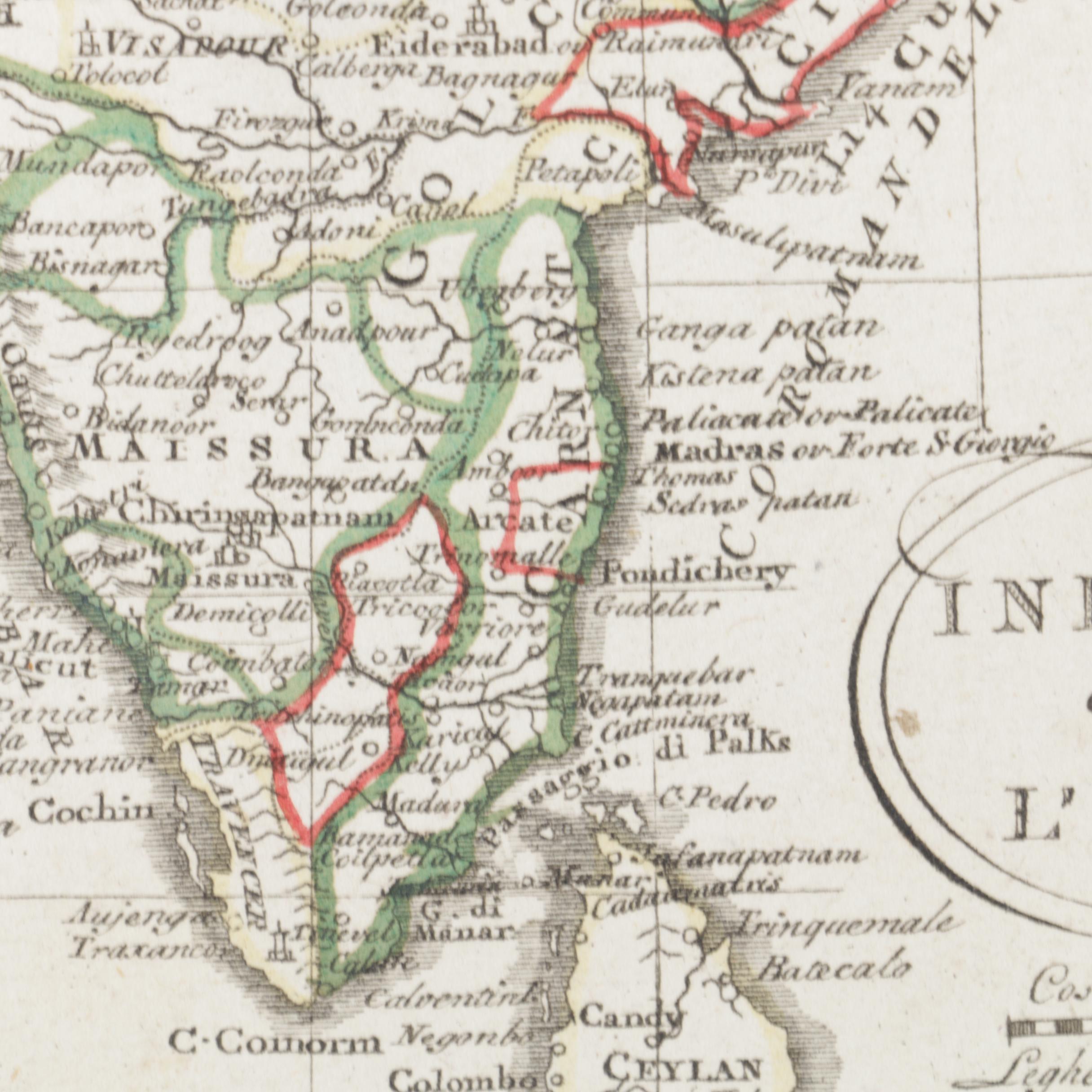 Barbiellini Hand Colored Engravings of Maps of India