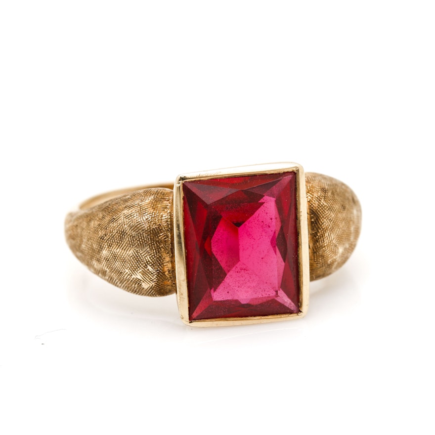 10K Yellow Gold Ruby Ring